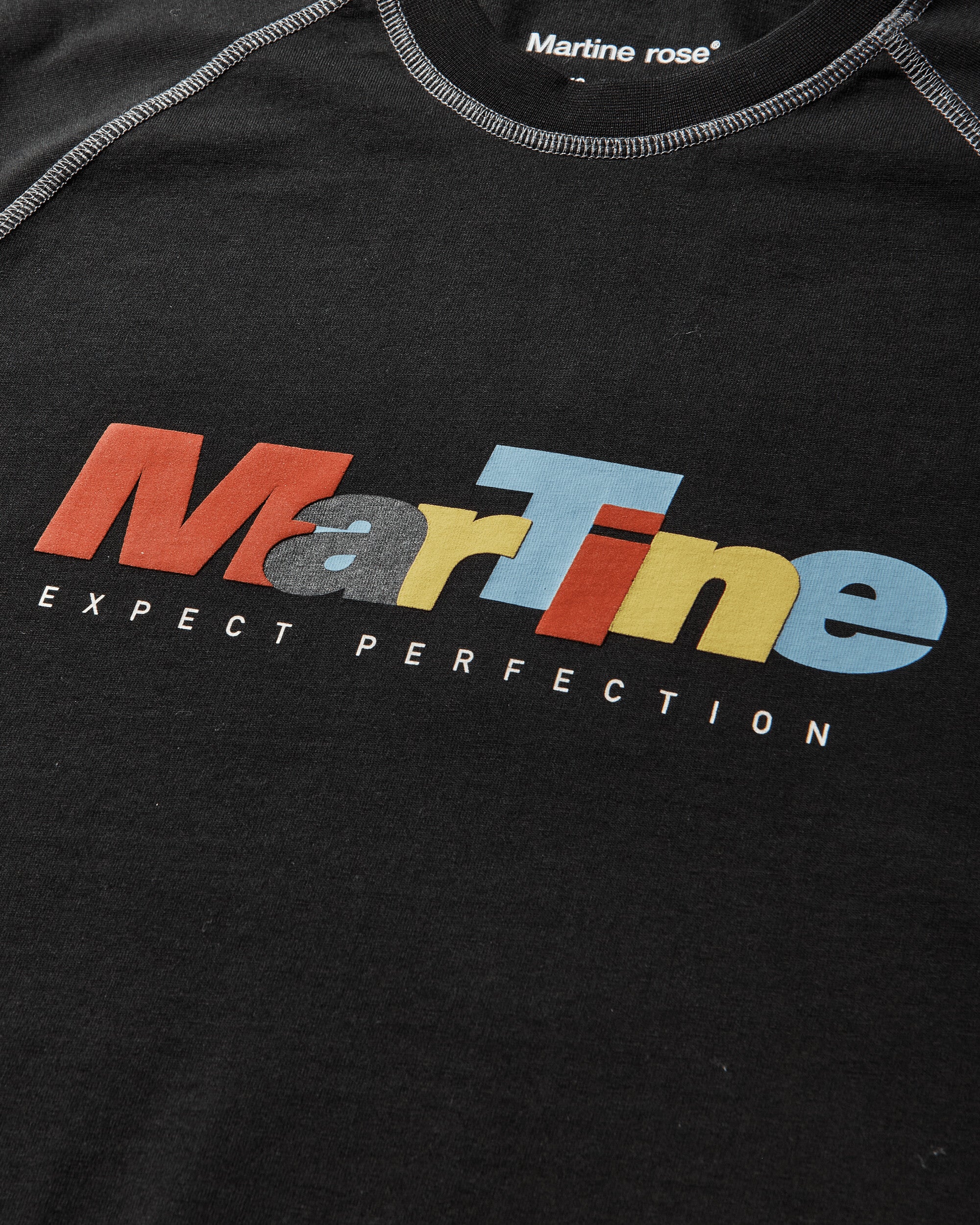 Raglan Shrunken T-Shirt Black - Image 3