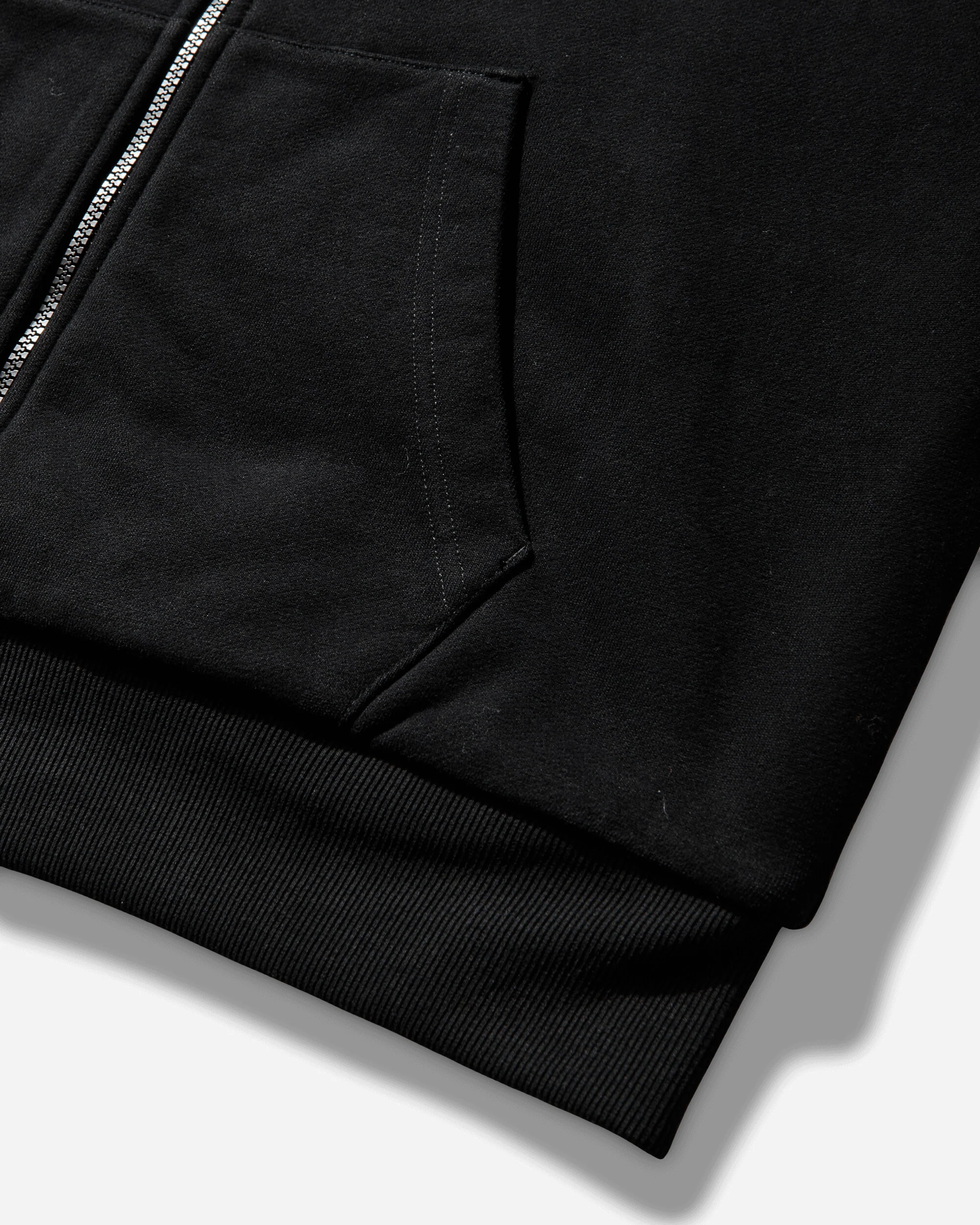Men's Double Layer Zip Up Hoodie Black - Image 3