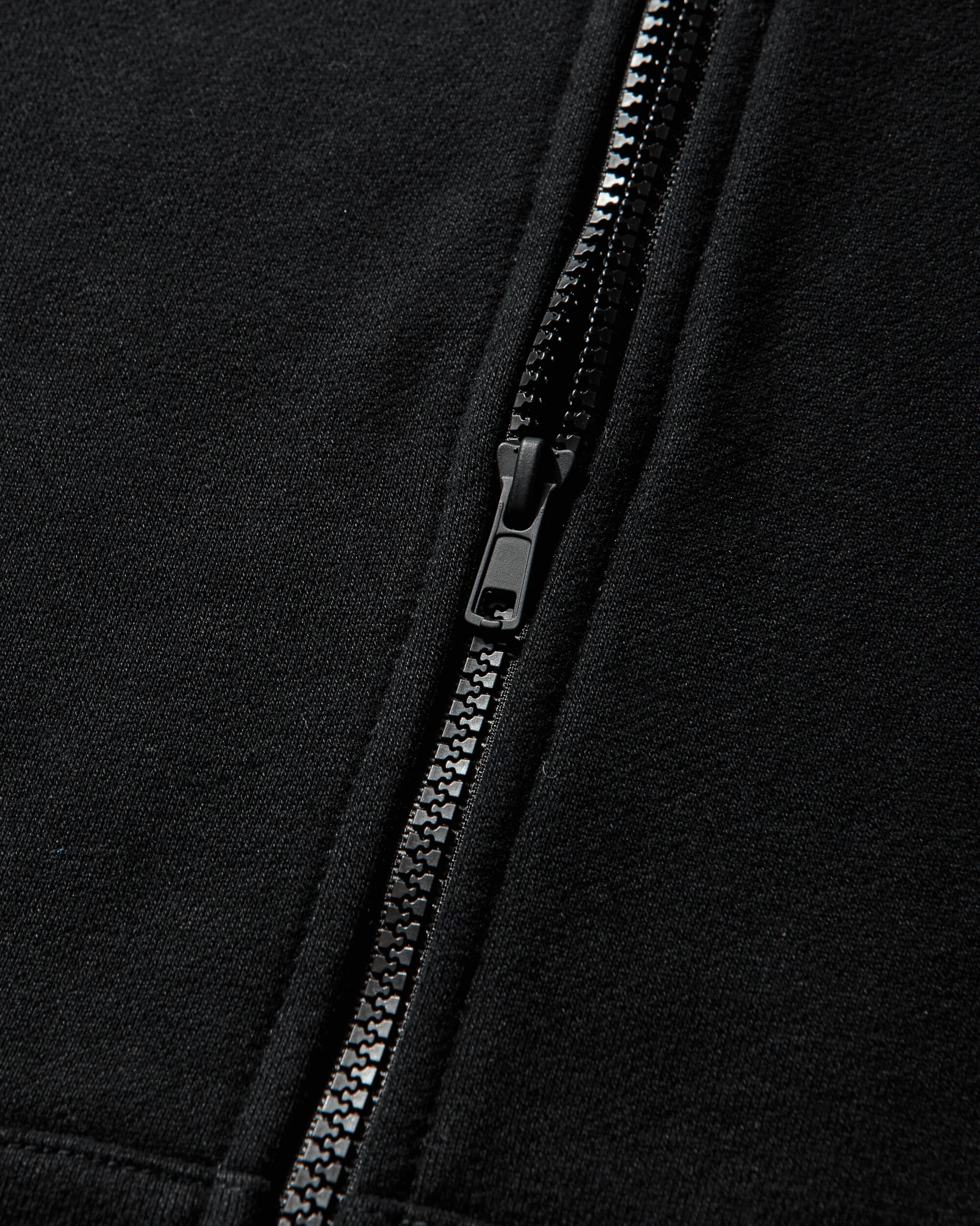 Men's Double Layer Zip Up Hoodie Black - Image 4