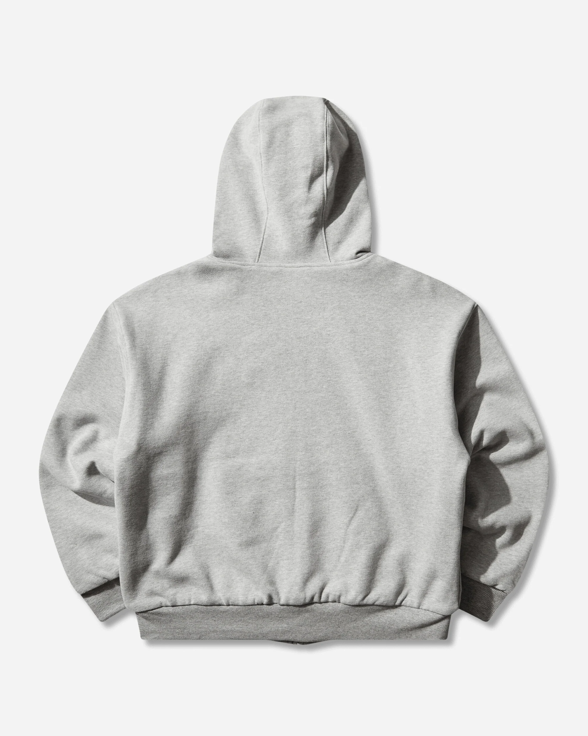 Men's Double Layer Zip Up Hoodie Grey Melange - Image 2