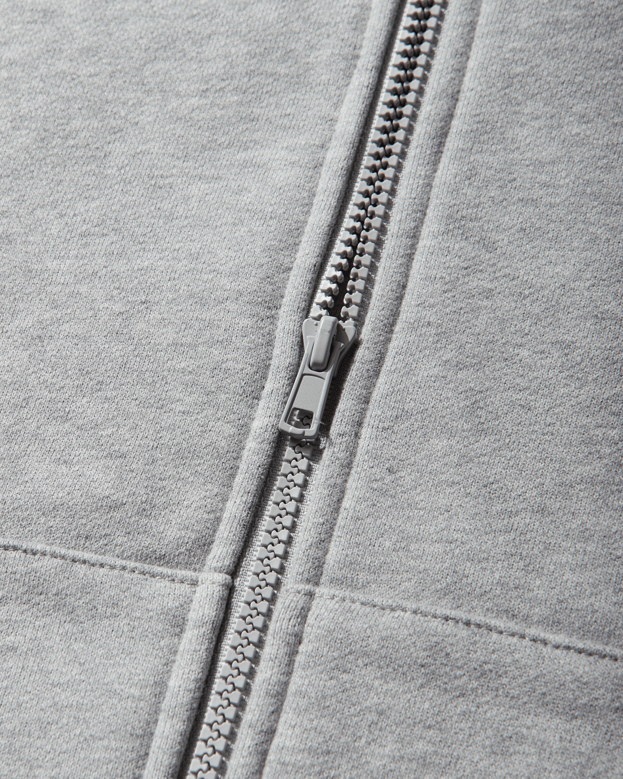 Men's Double Layer Zip Up Hoodie Grey Melange - Image 4