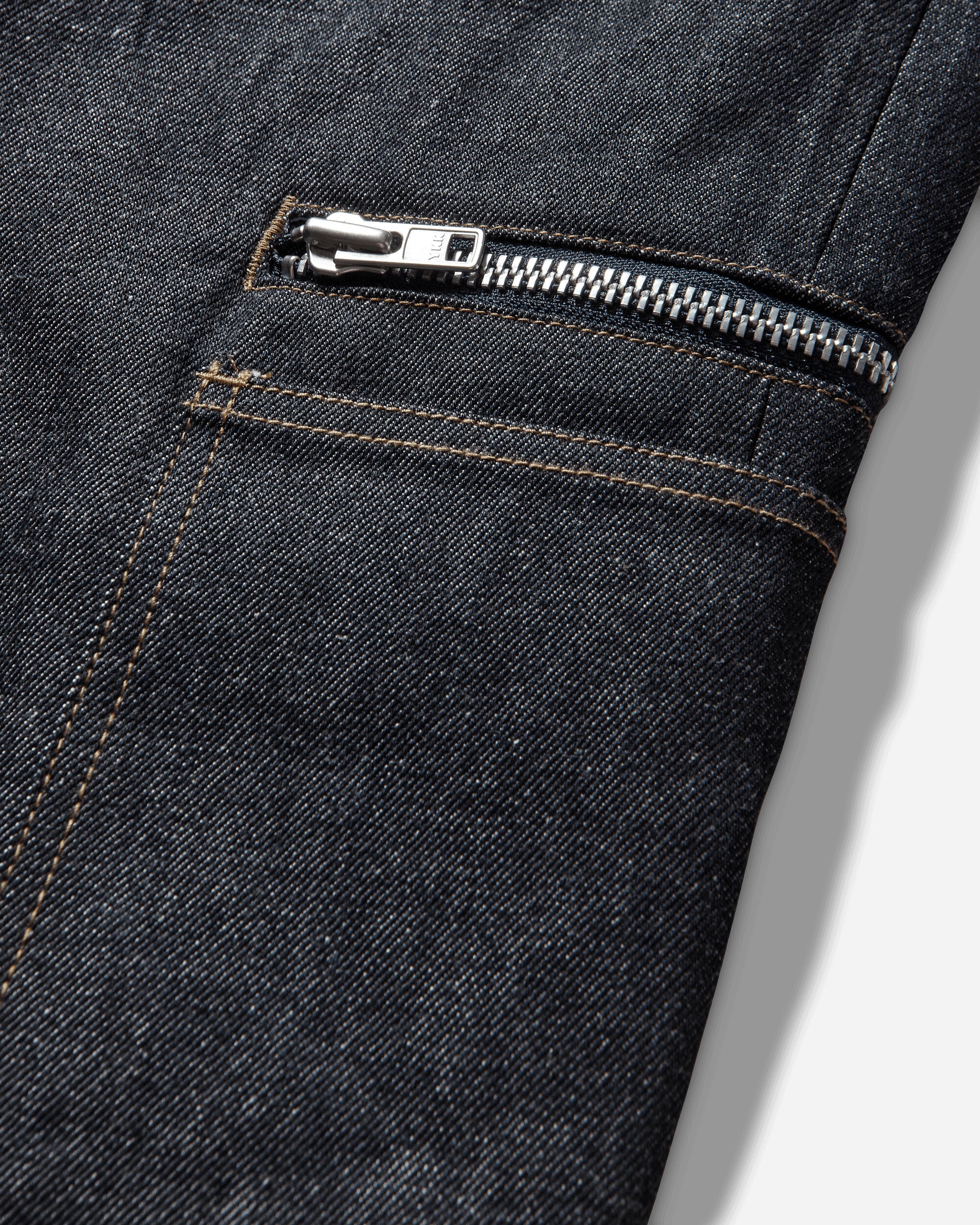 Men's Zip Cargo Jeans Raw Blue - Image 4