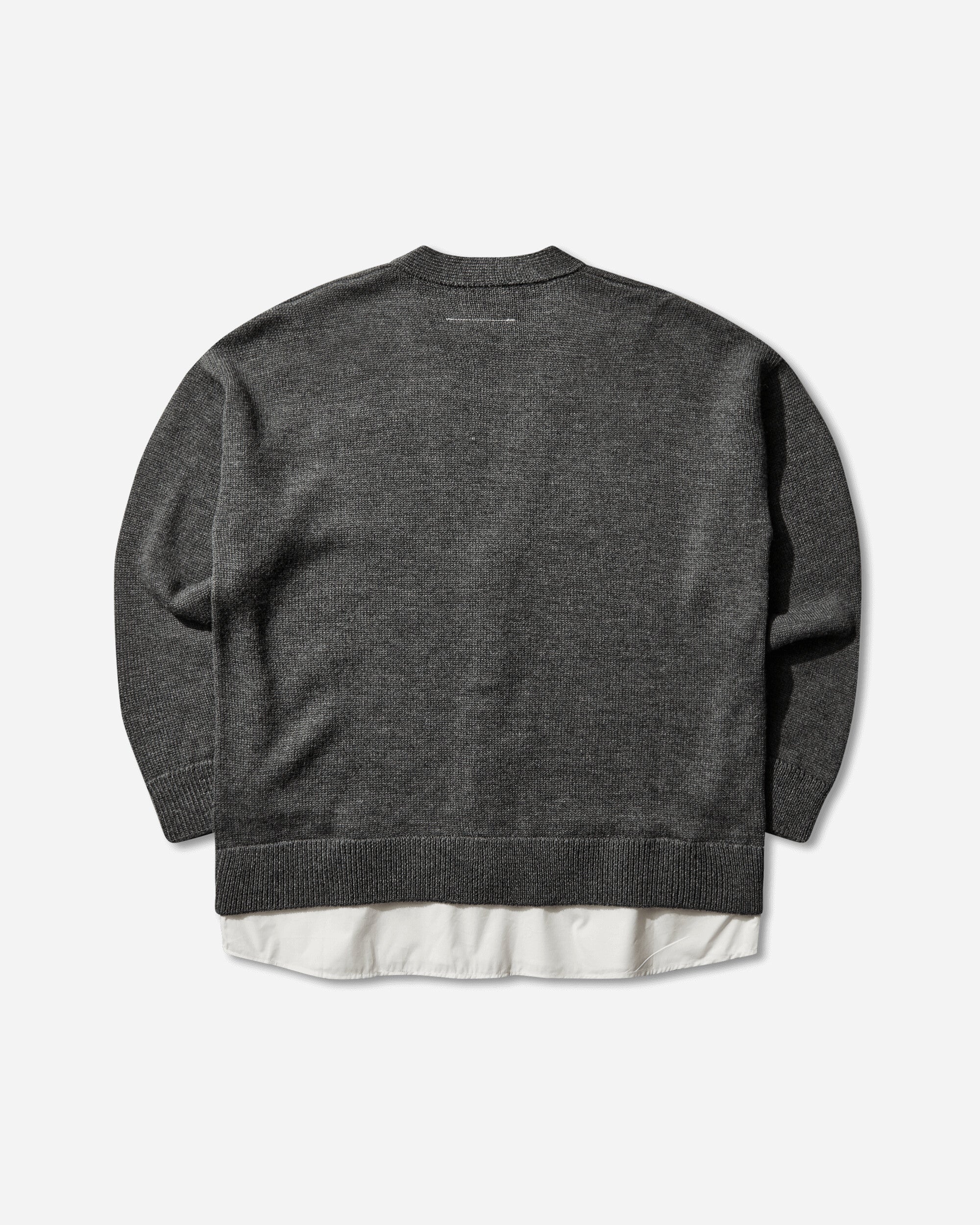 Men's Two-in-One Knit Cardigan Dark Grey Melange - Image 2