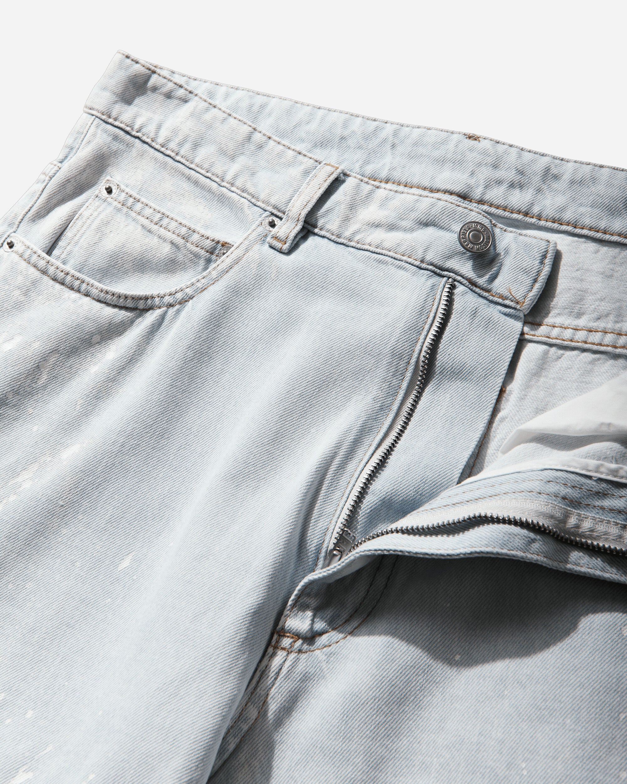 Men's Painted Straight Leg Jeans Medium Blue - Image 4