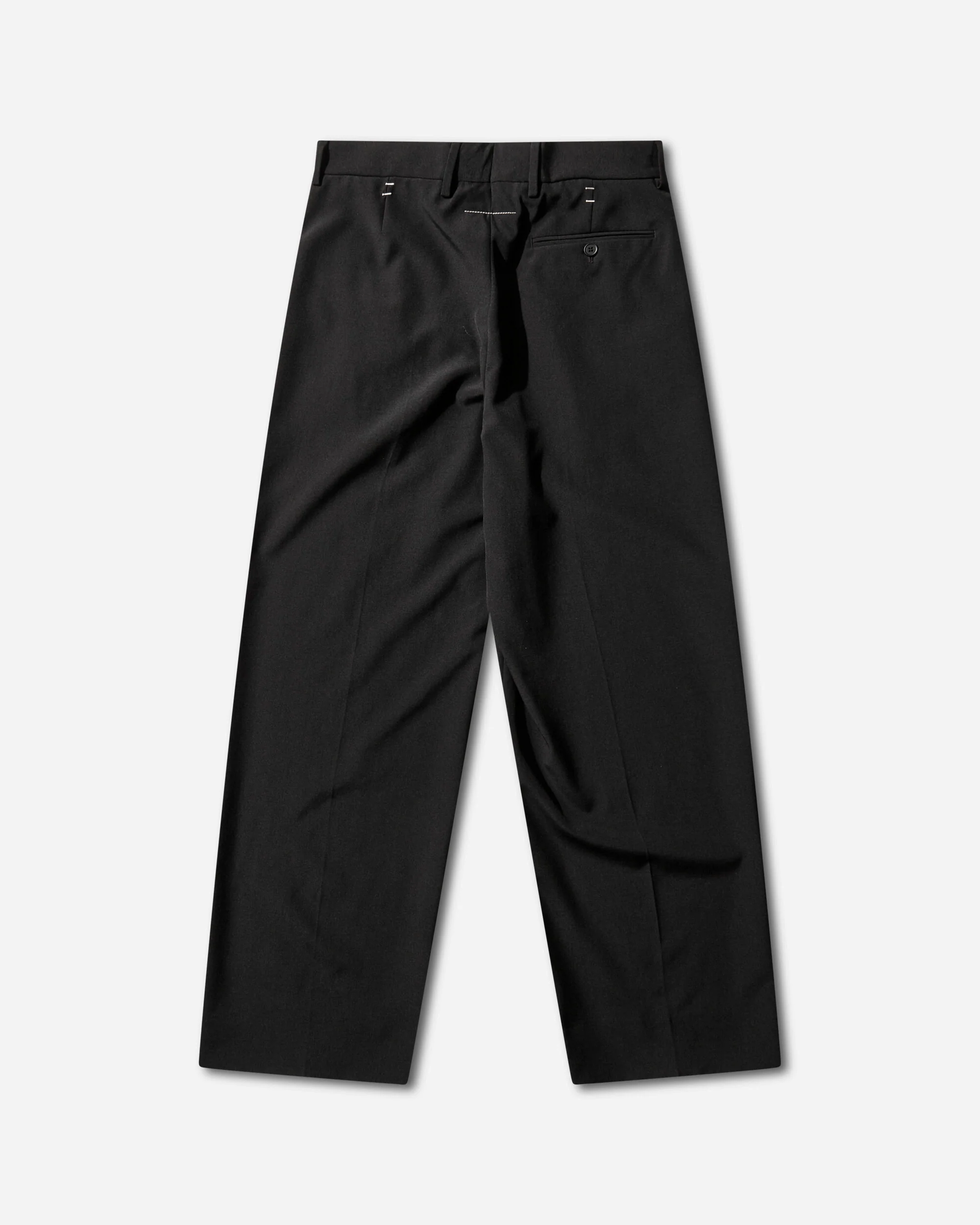 Men's Stapled Wool Trousers Black - Image 2