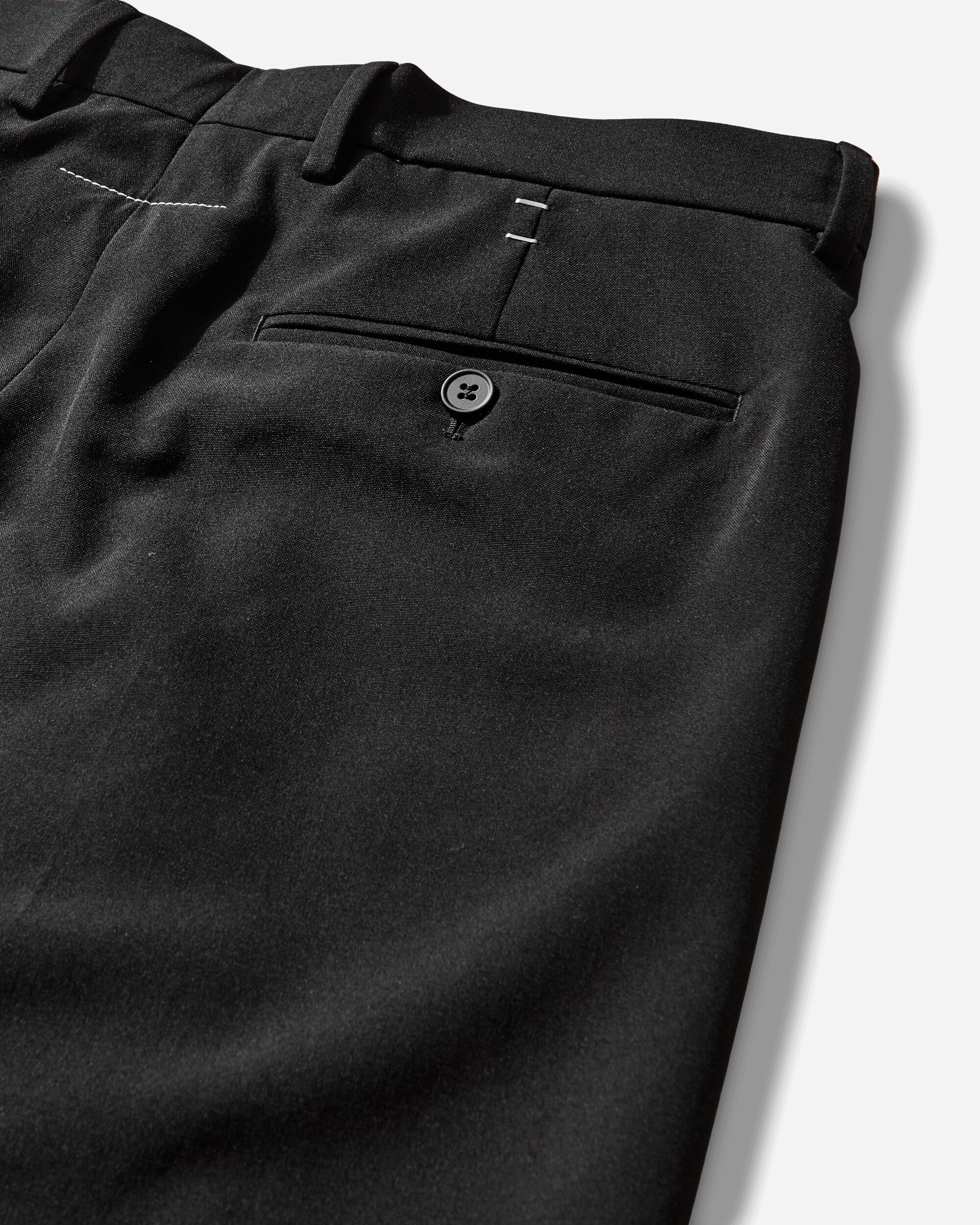 Men's Stapled Wool Trousers Black - Image 3