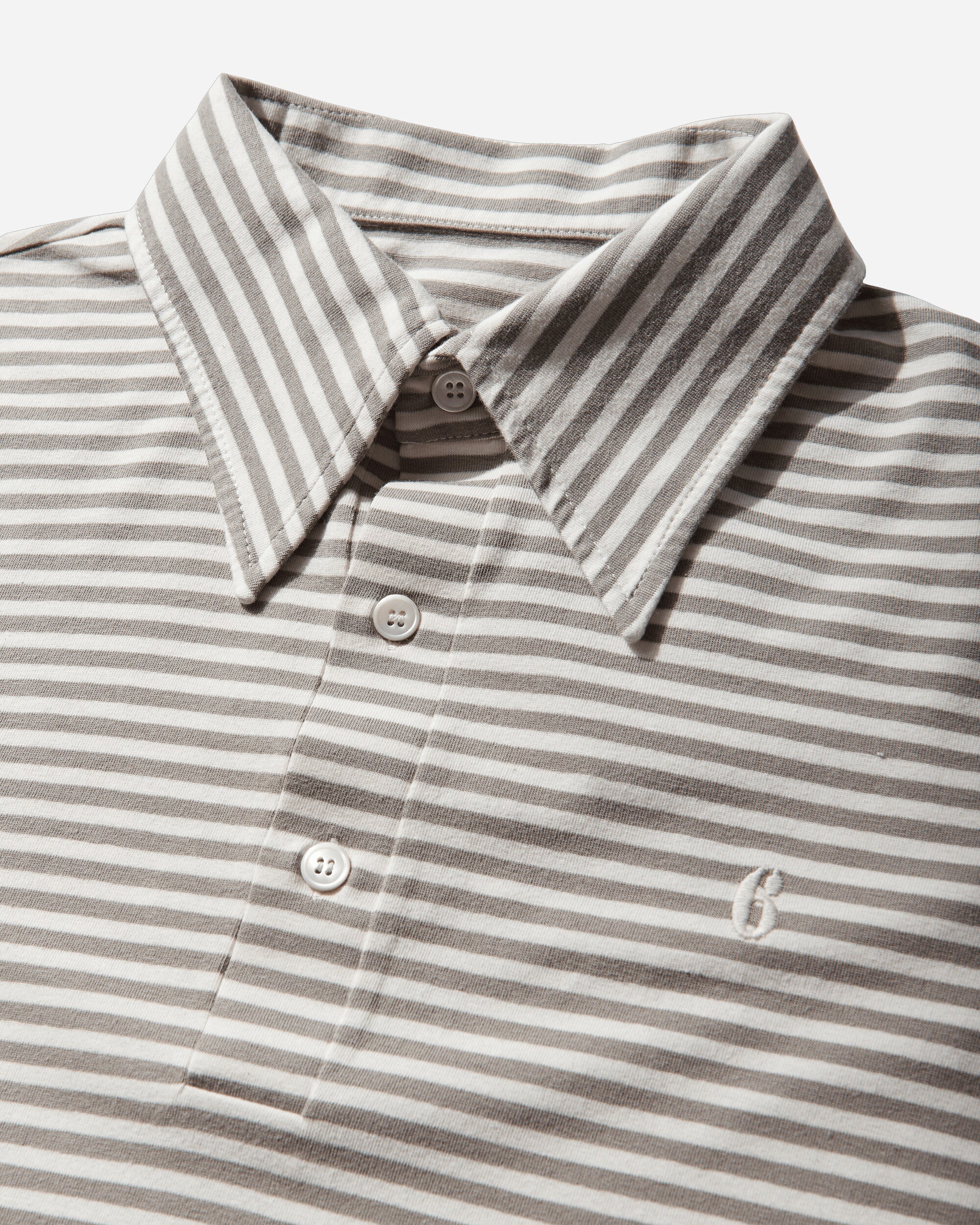 Men's Striped Polo Shirt Beige / Off White - Image 3