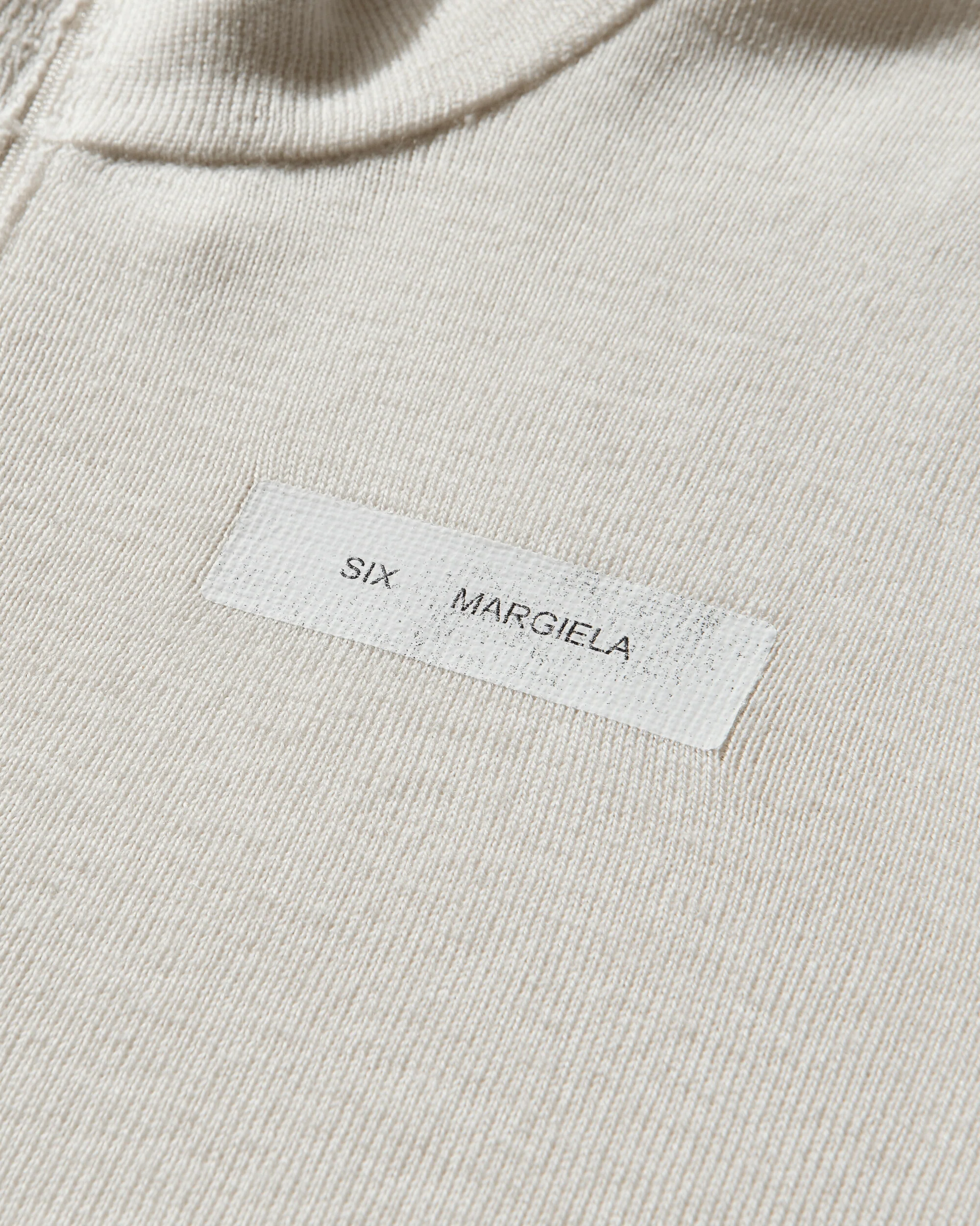 Men's Half-Zip Knit Top Off White - Image 3