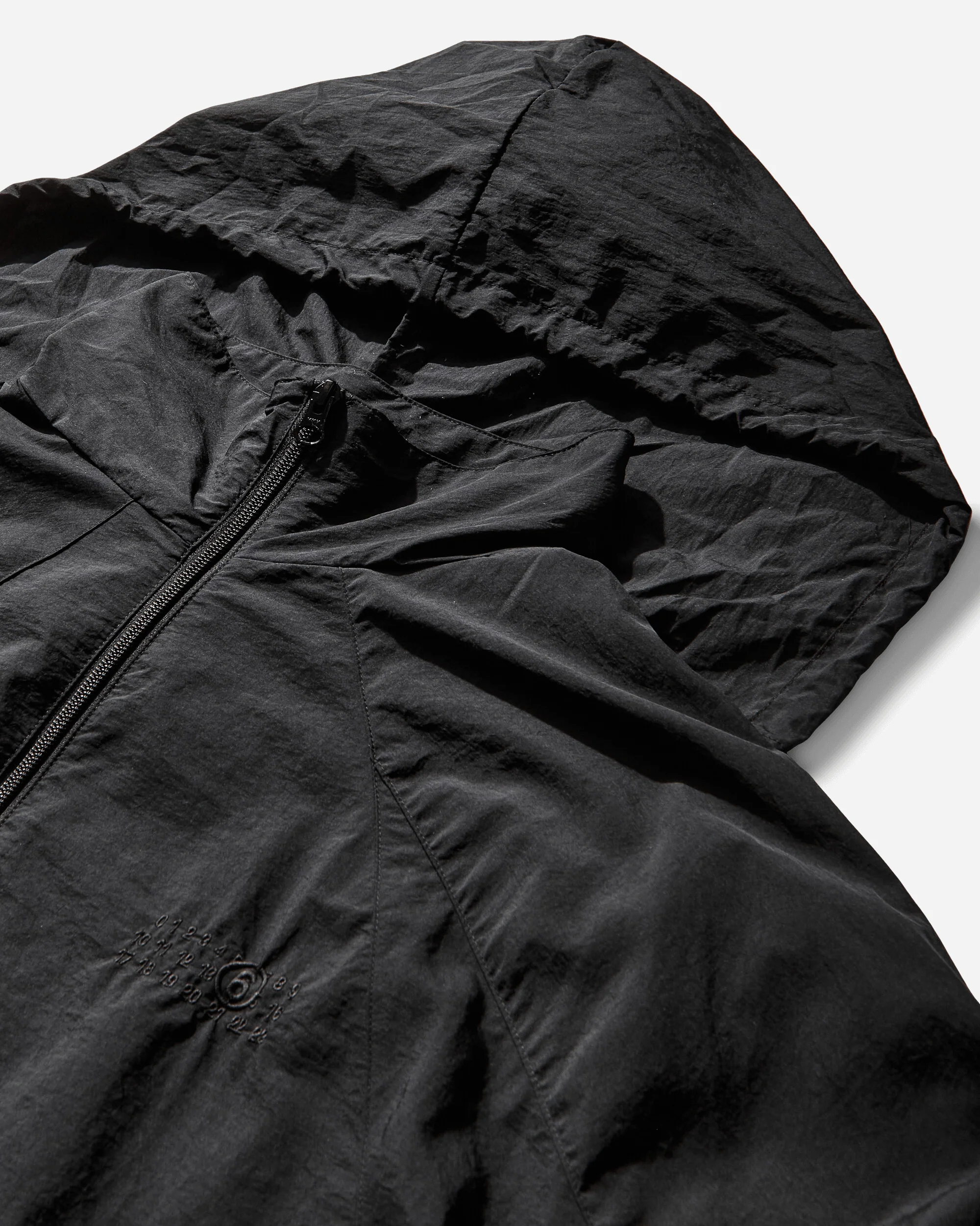 Men's Nylon Windbreaker Jacket Black - Image 5