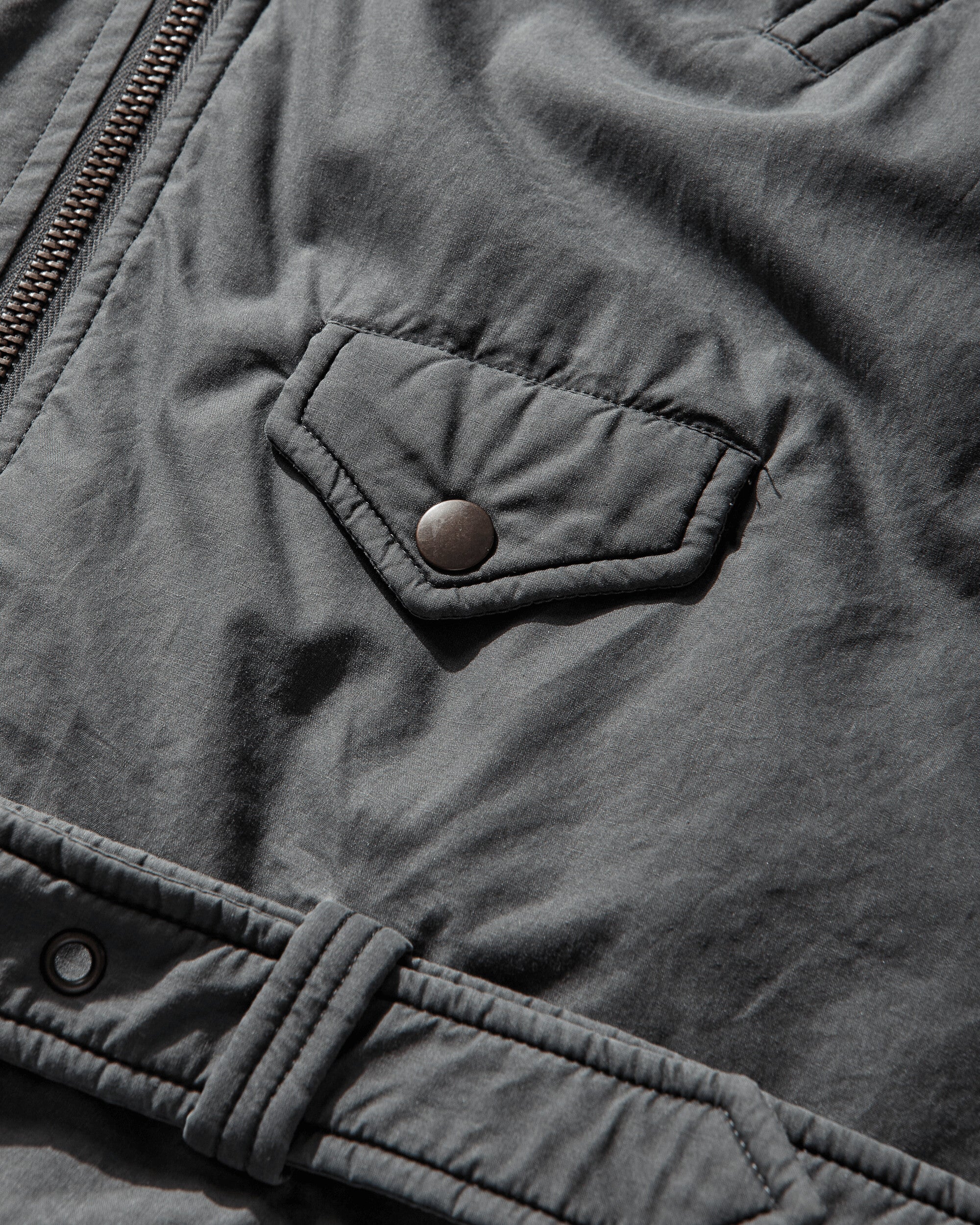 Men's Cotton-Viscose Biker Jacket Anthracite - Image 3