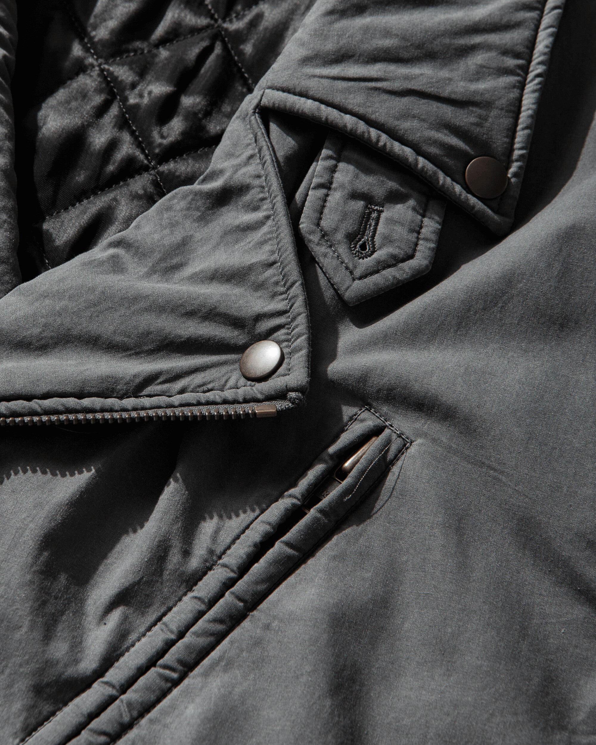 Men's Cotton-Viscose Biker Jacket Anthracite - Image 4