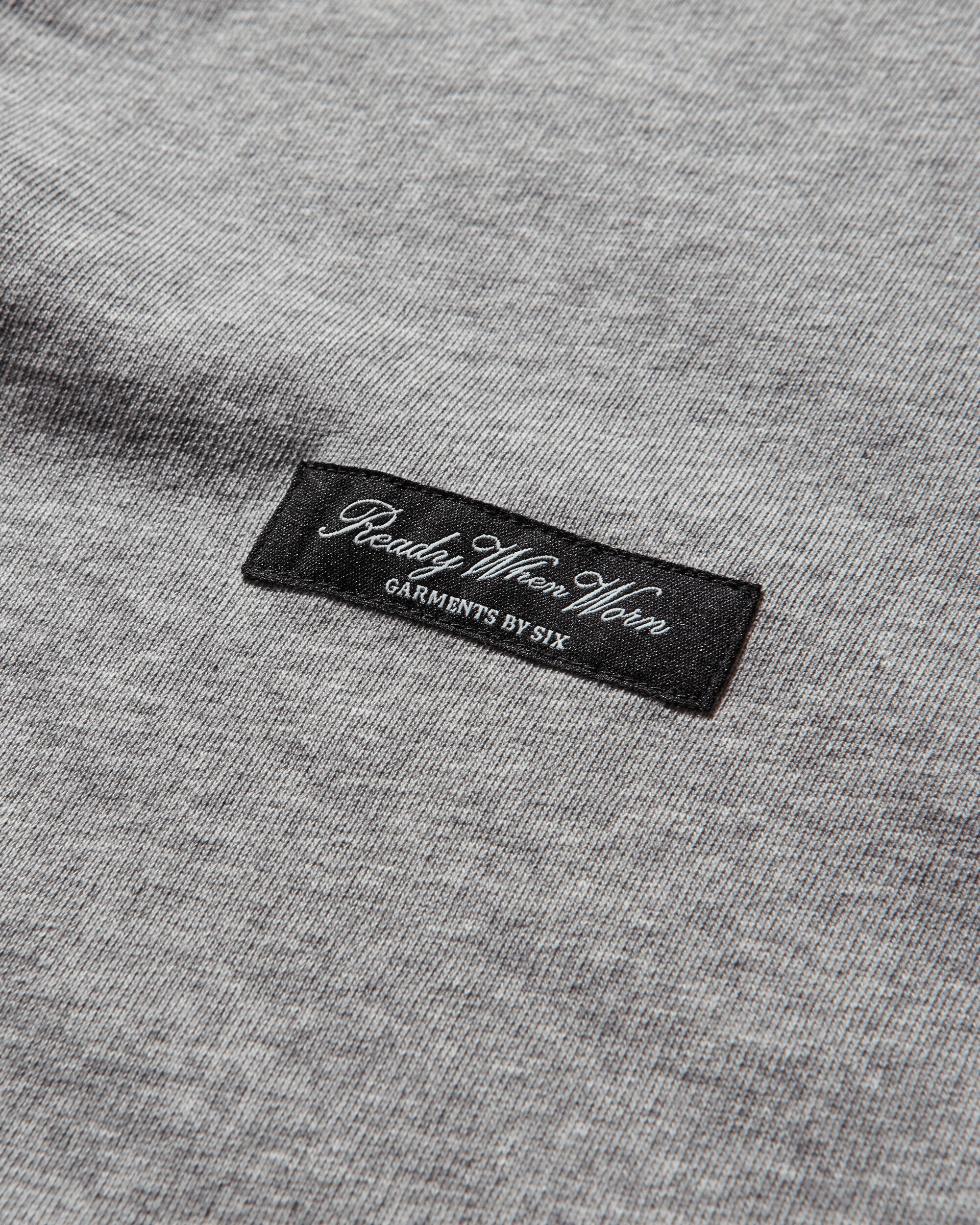 Men's Label Patch Zip Hoodie Light Grey Melange - Image 4