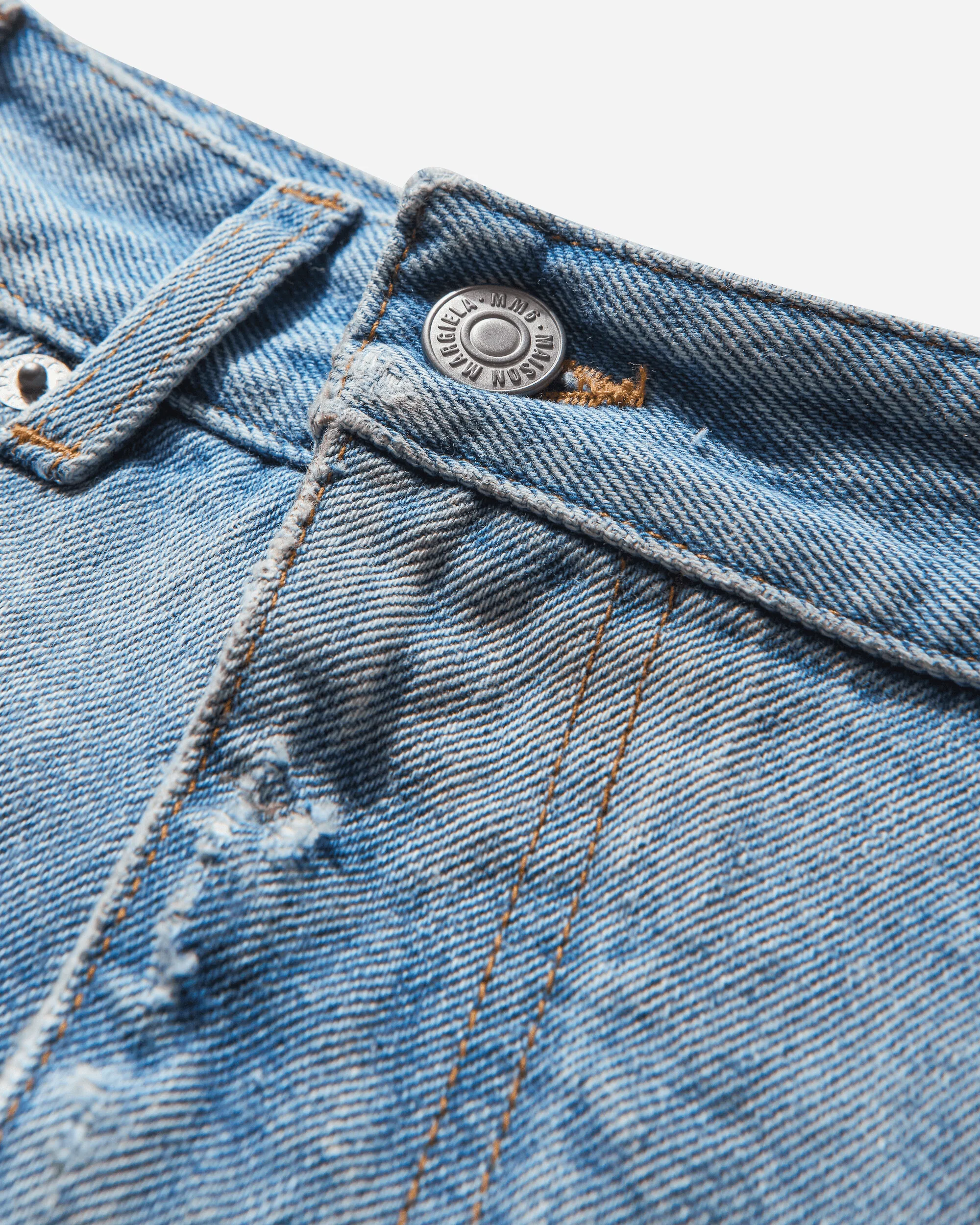 Women's Distressed Denim Skirt Blue - Image 4