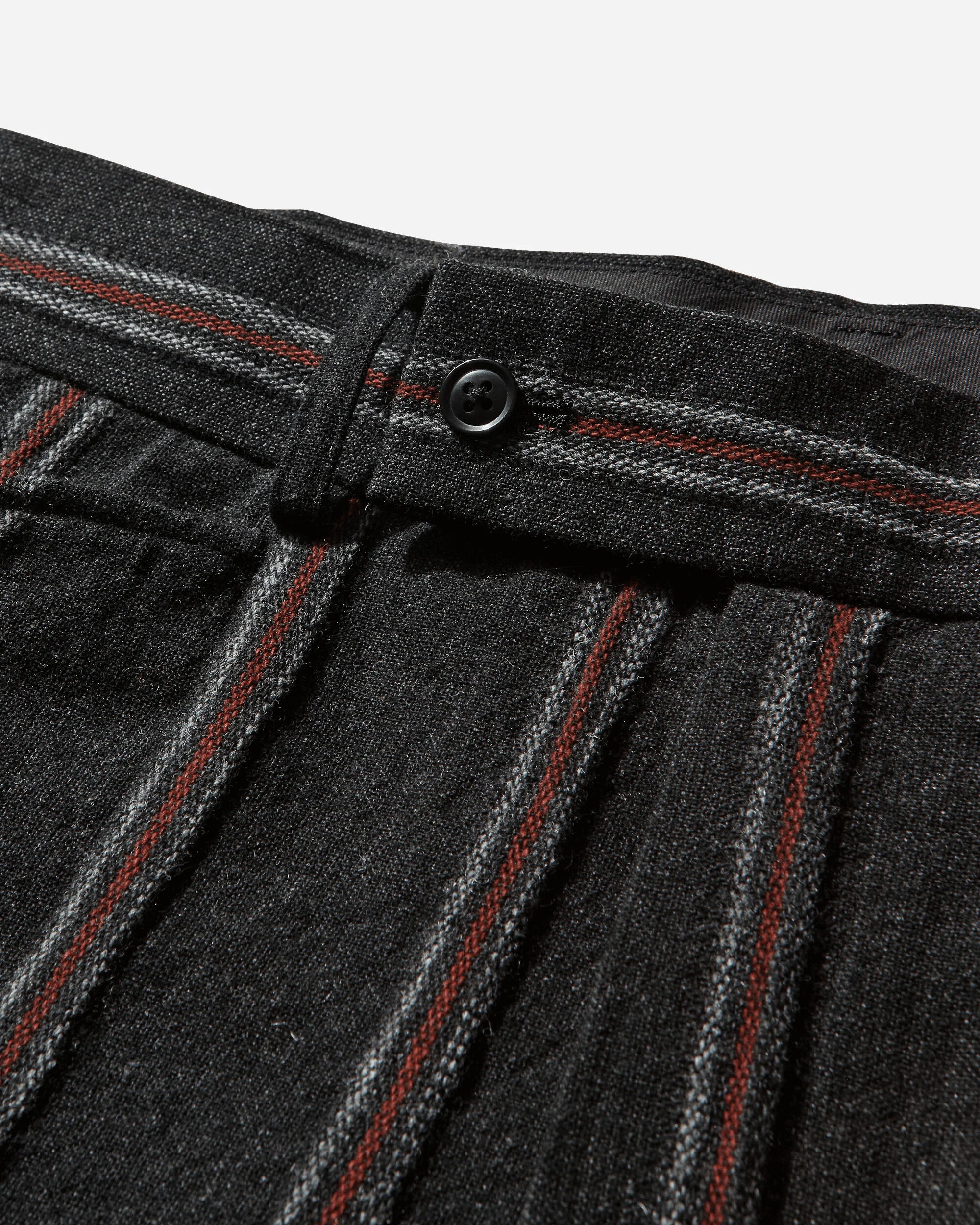 Men's Striped Tweed Boot-Cut Trousers Charcoal / Red - Image 3