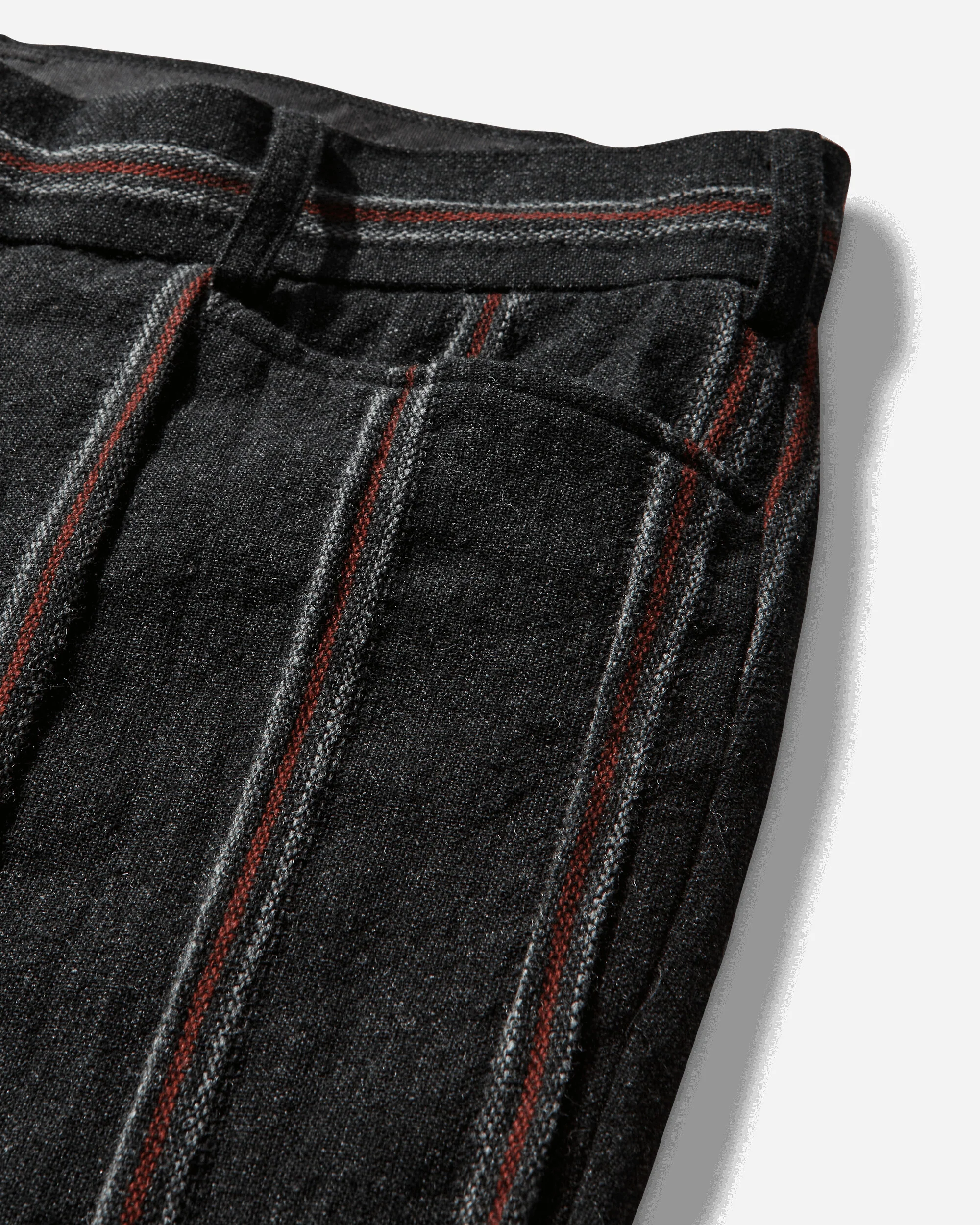 Men's Striped Tweed Boot-Cut Trousers Charcoal / Red - Image 4