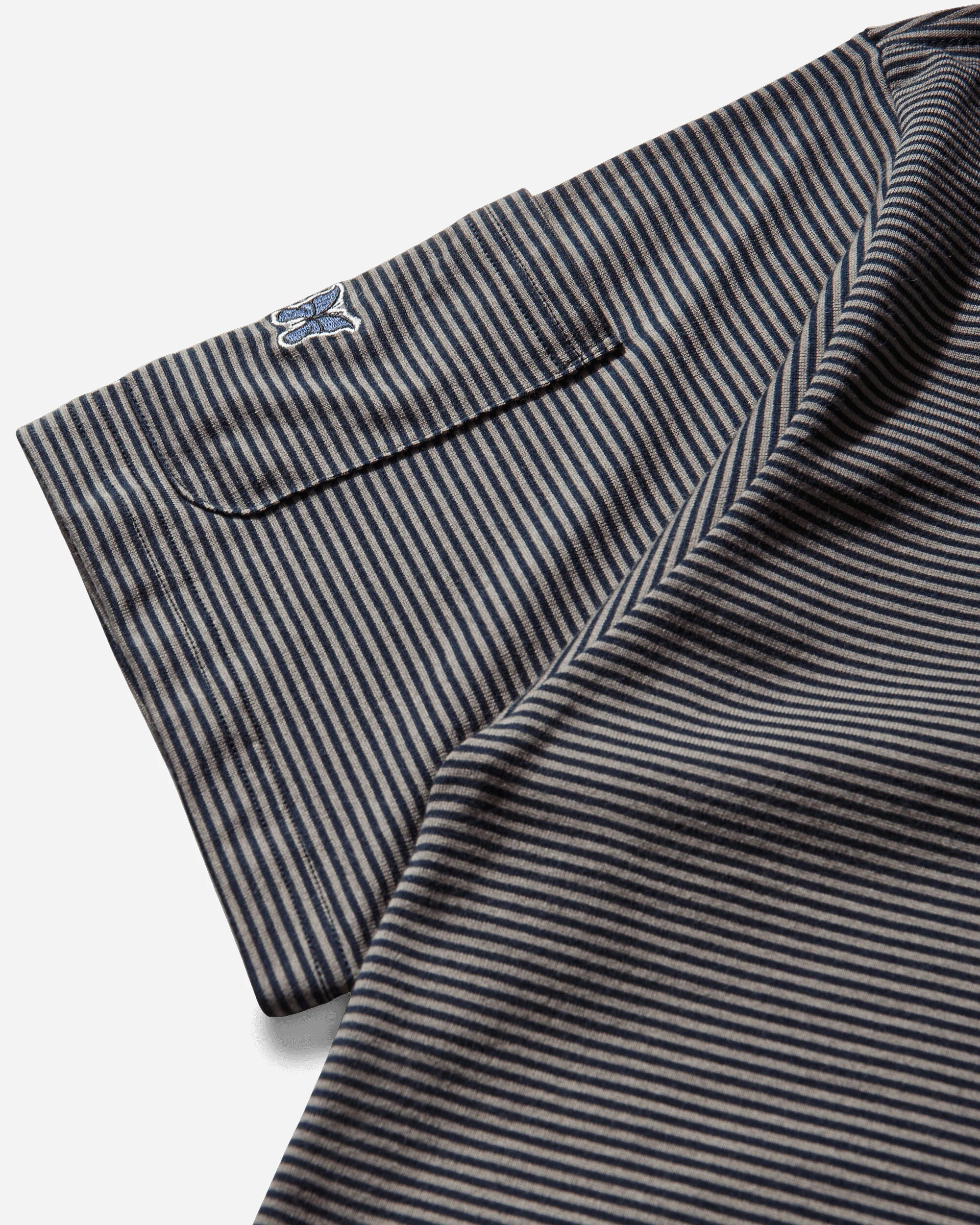 Men's Stripe Crewneck T-Shirt Navy / Mocha - Image 3