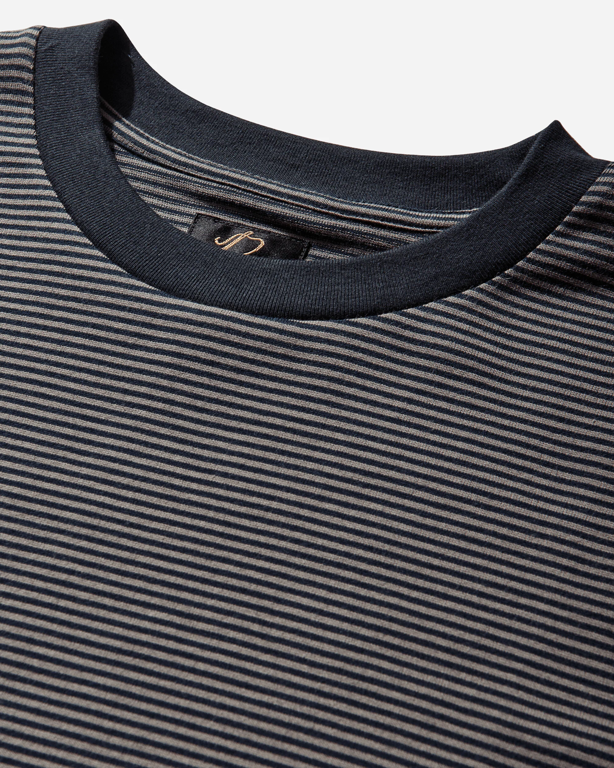 Men's Stripe Crewneck T-Shirt Navy / Mocha - Image 4