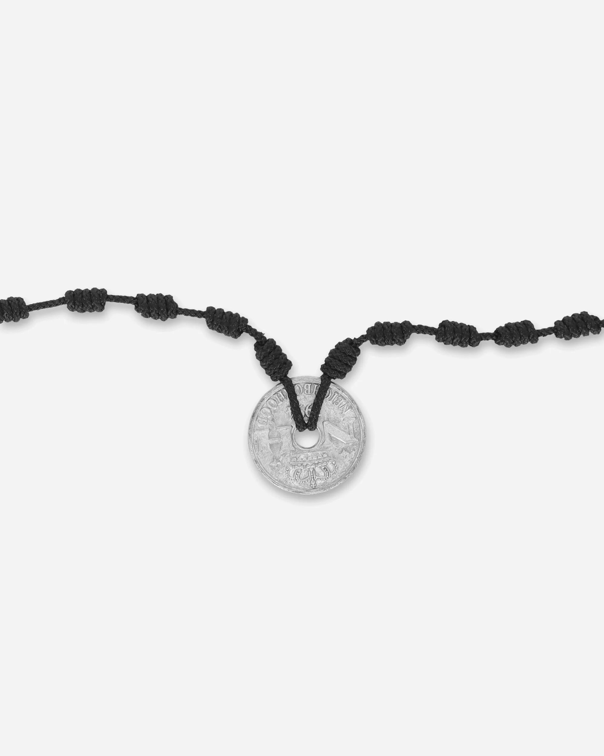 Cord Coin Necklace Black - Image 3