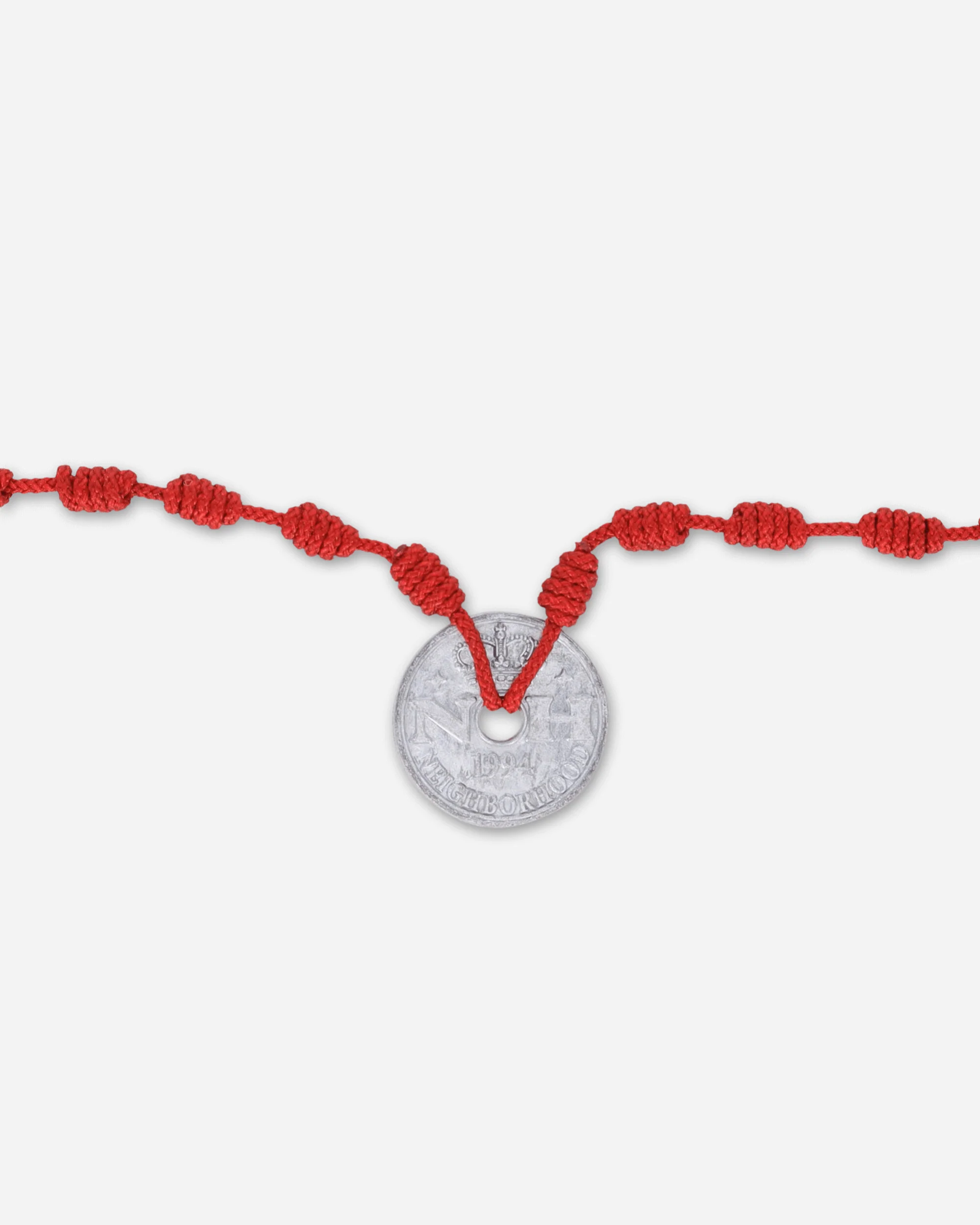 Cord Coin Necklace Red - Image 3