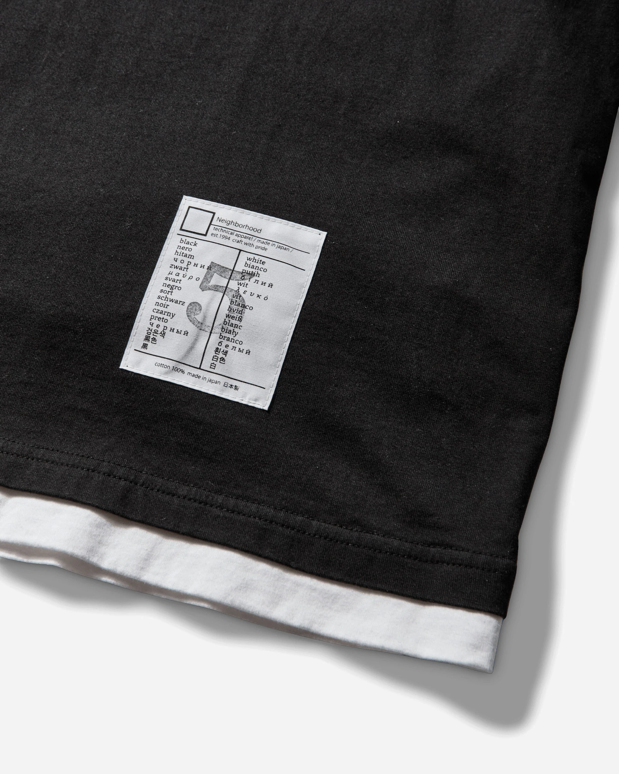 Men's BW Layered Trim Longsleeve T-Shirt Black - Image 3