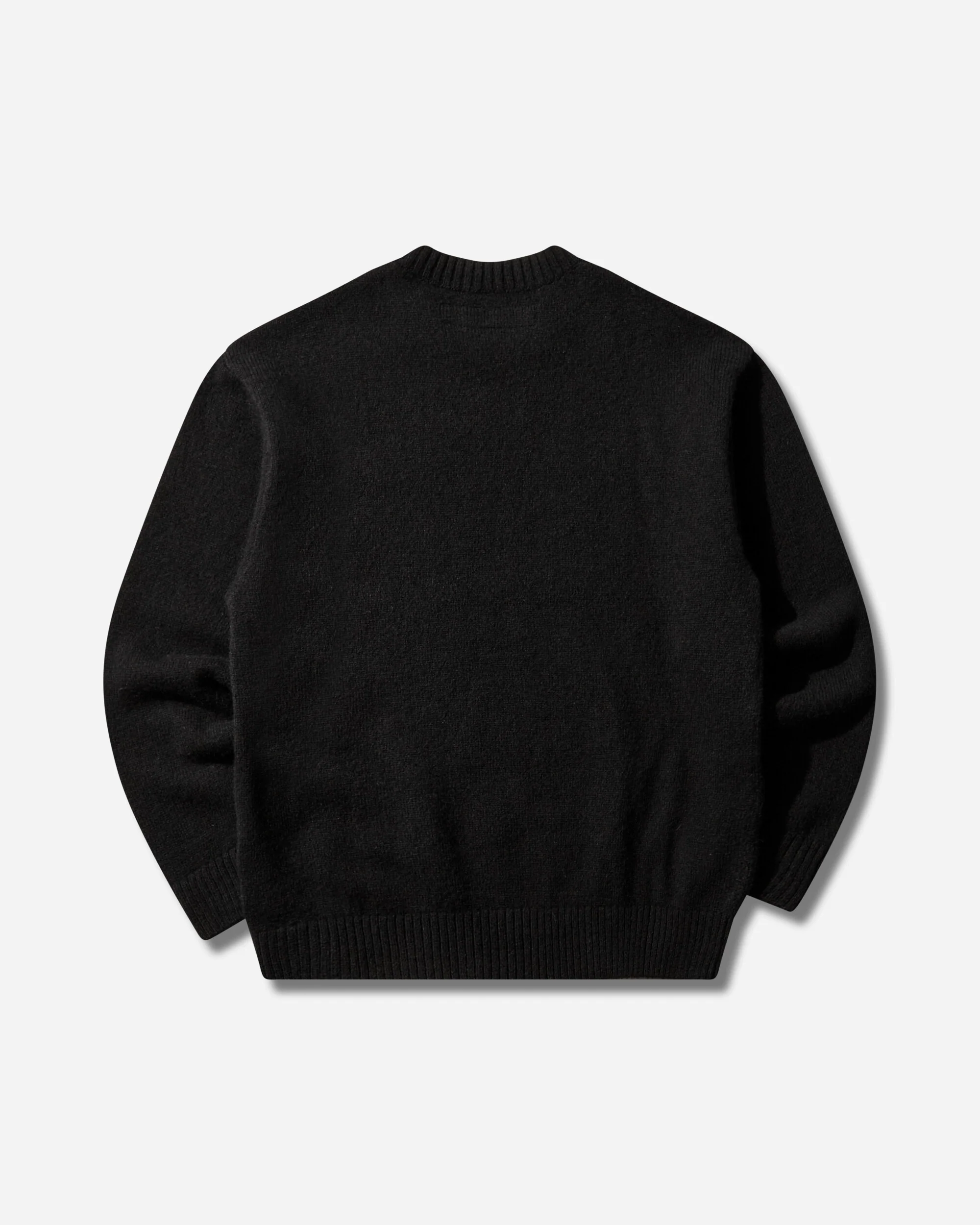 Men's Plain Crewneck Sweater Black - Image 2