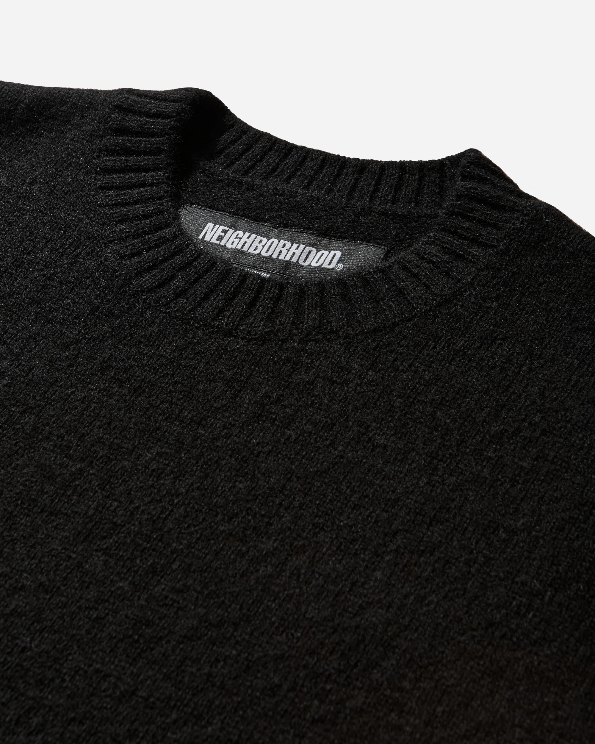 Men's Plain Crewneck Sweater Black - Image 3