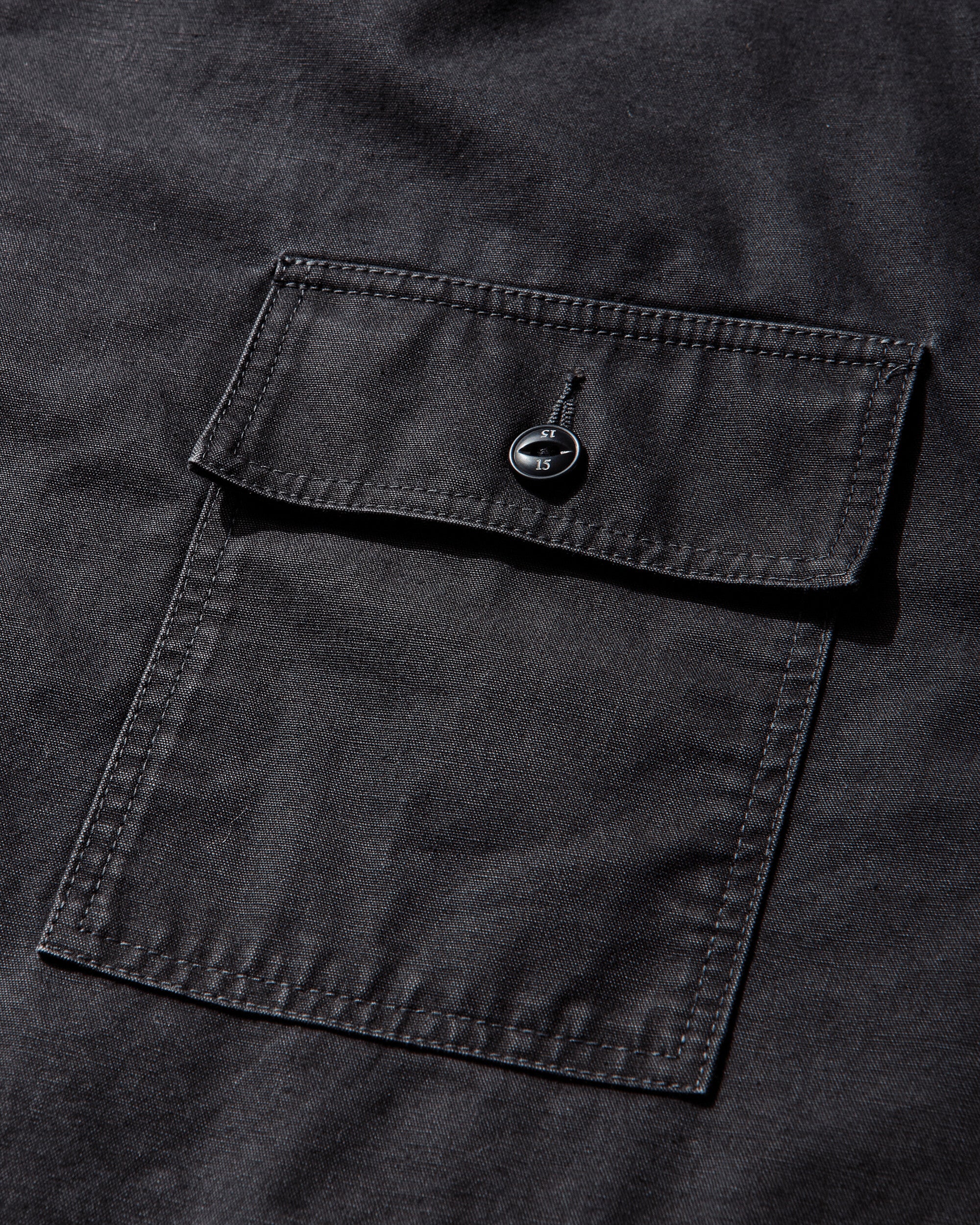Men's Zip Field Longsleeve Shirt Black - Image 4