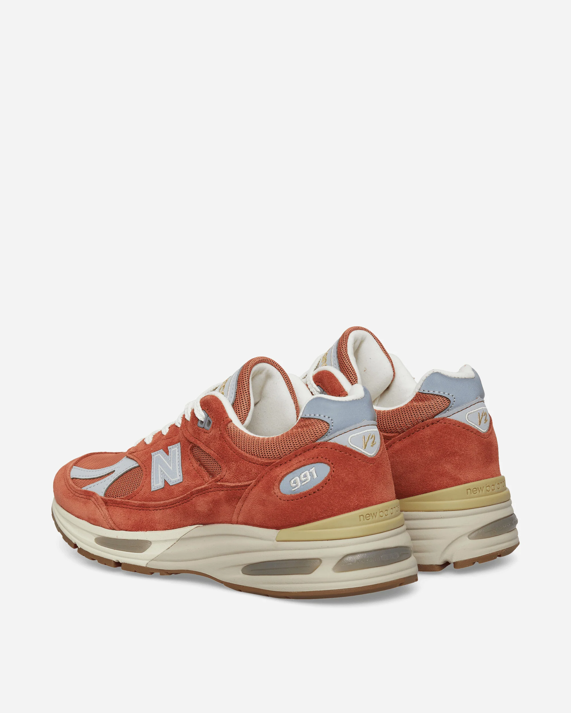 Made in UK 991v2 Vintage Sports Sneakers Potters Clay / Raw Sienna / Harbor Mist - Image 4