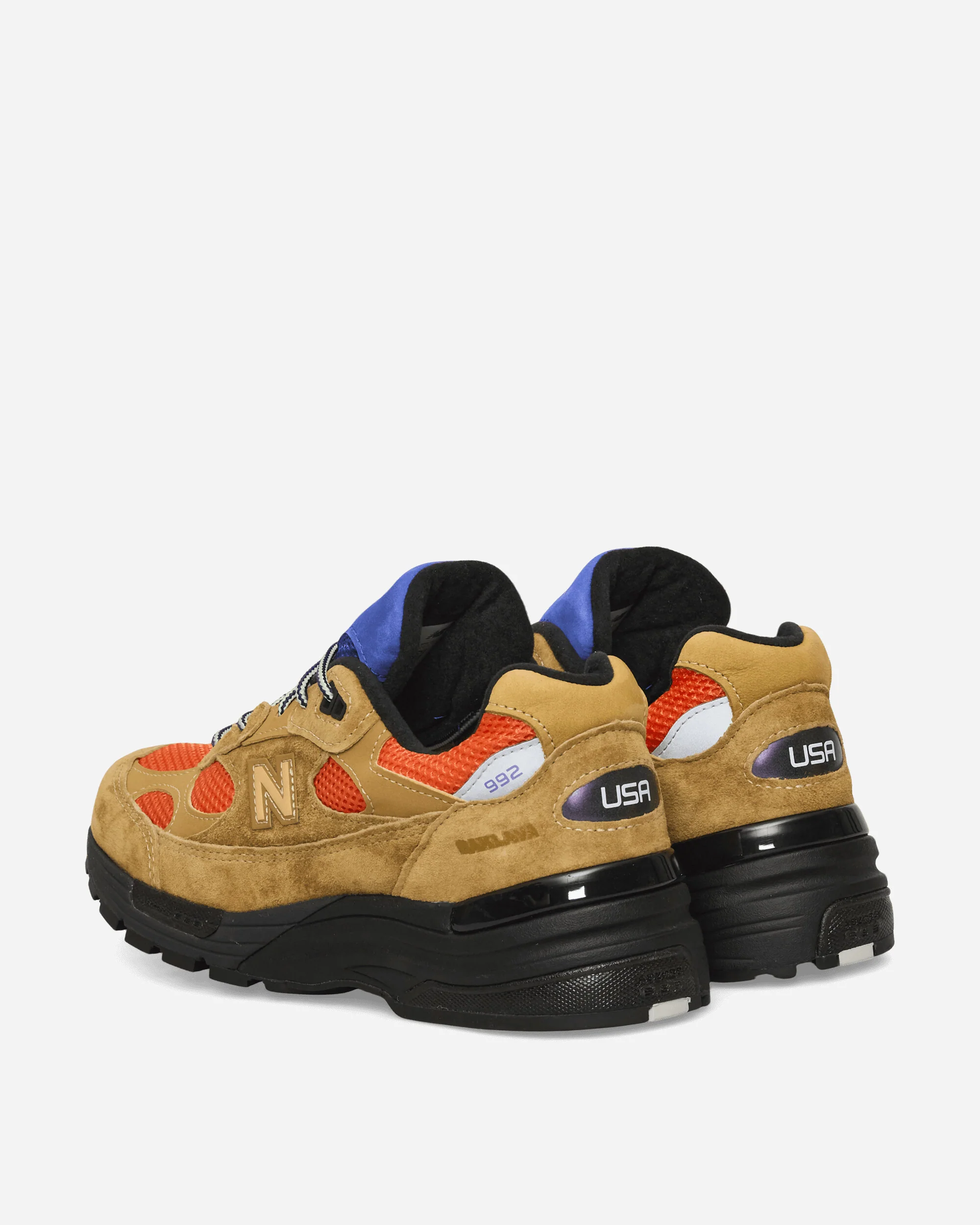 Action Bronson Made in USA 992 Sneakers Tan / Blue / Orange - Image 4