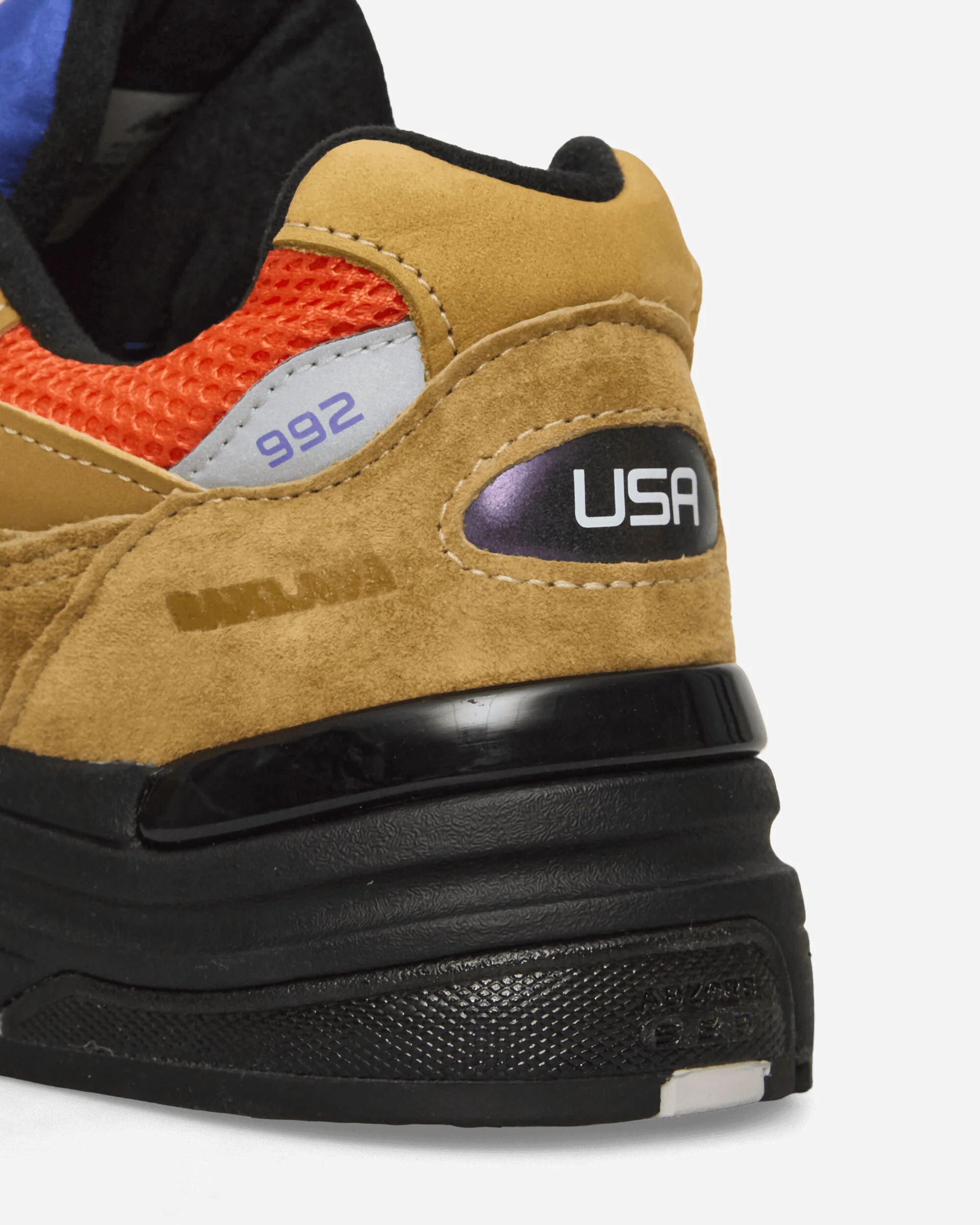 Action Bronson Made in USA 992 Sneakers Tan / Blue / Orange - Image 6