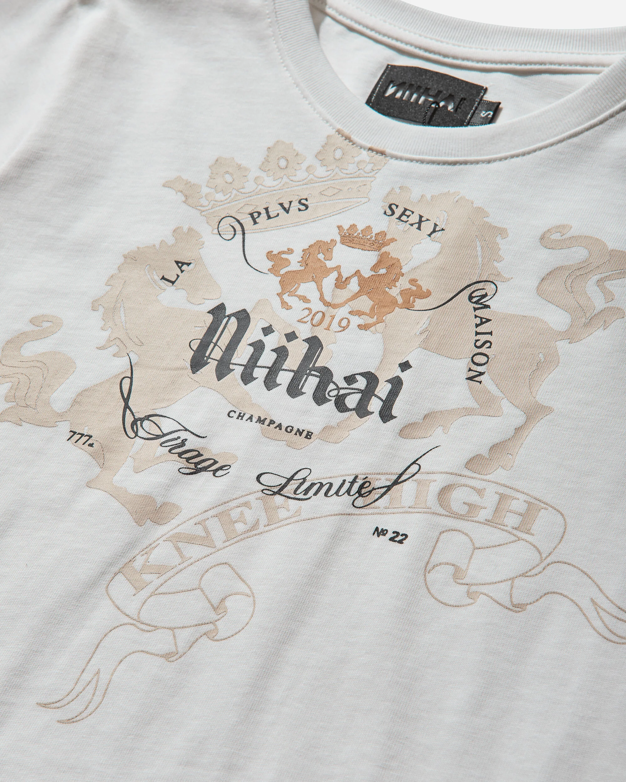 Women's Champagne Baby Tee White - Image 3