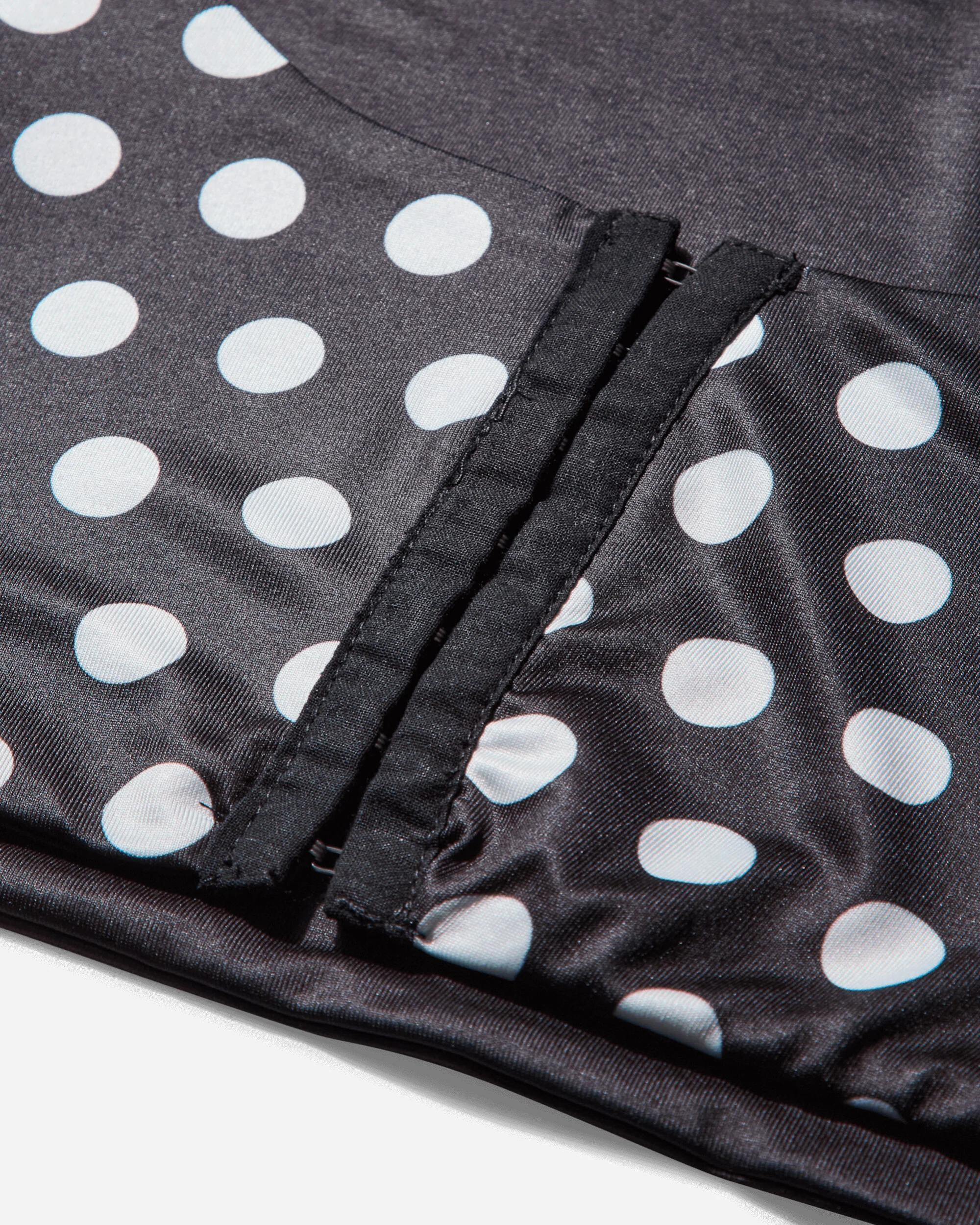 Women's Polka Hooded Crop Top Black / White - Image 3