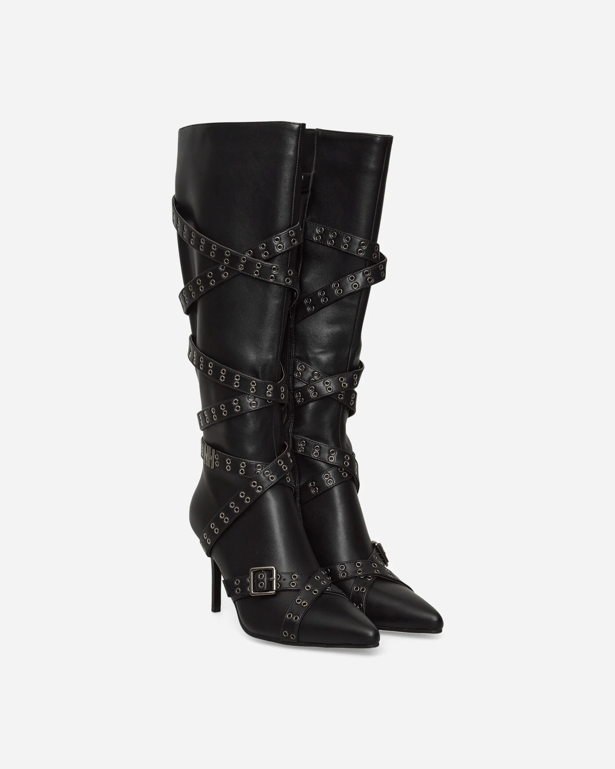 Women's Strappy Boots Black - Image 2