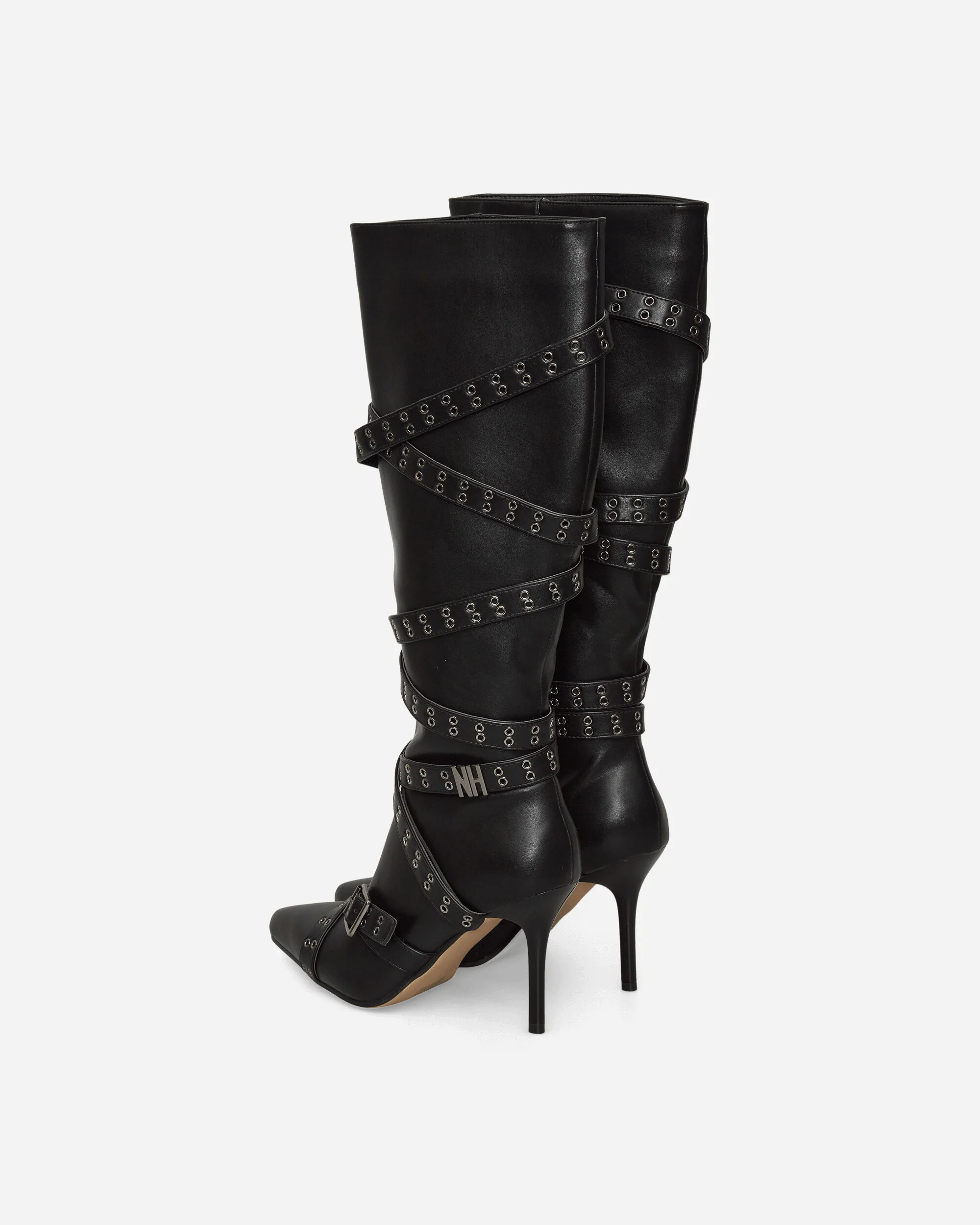 Women's Strappy Boots Black - Image 4