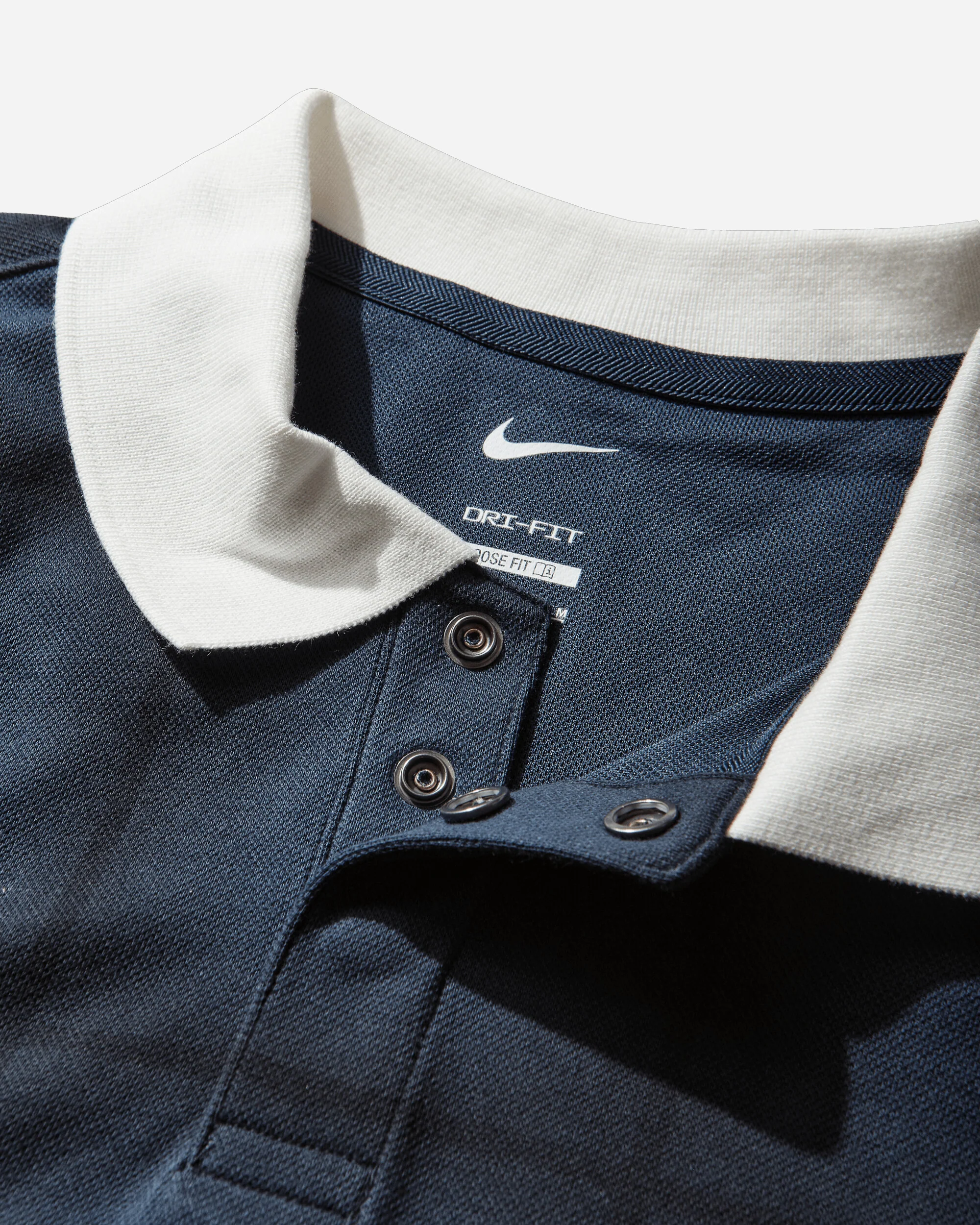 Men's Dri-FIT Loose Longsleeve Golf Polo Midnight Navy / Sail - Image 3