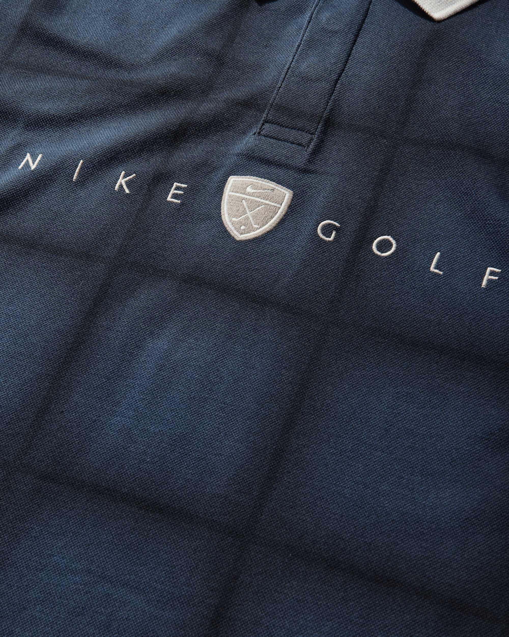 Men's Dri-FIT Loose Longsleeve Golf Polo Midnight Navy / Sail - Image 4