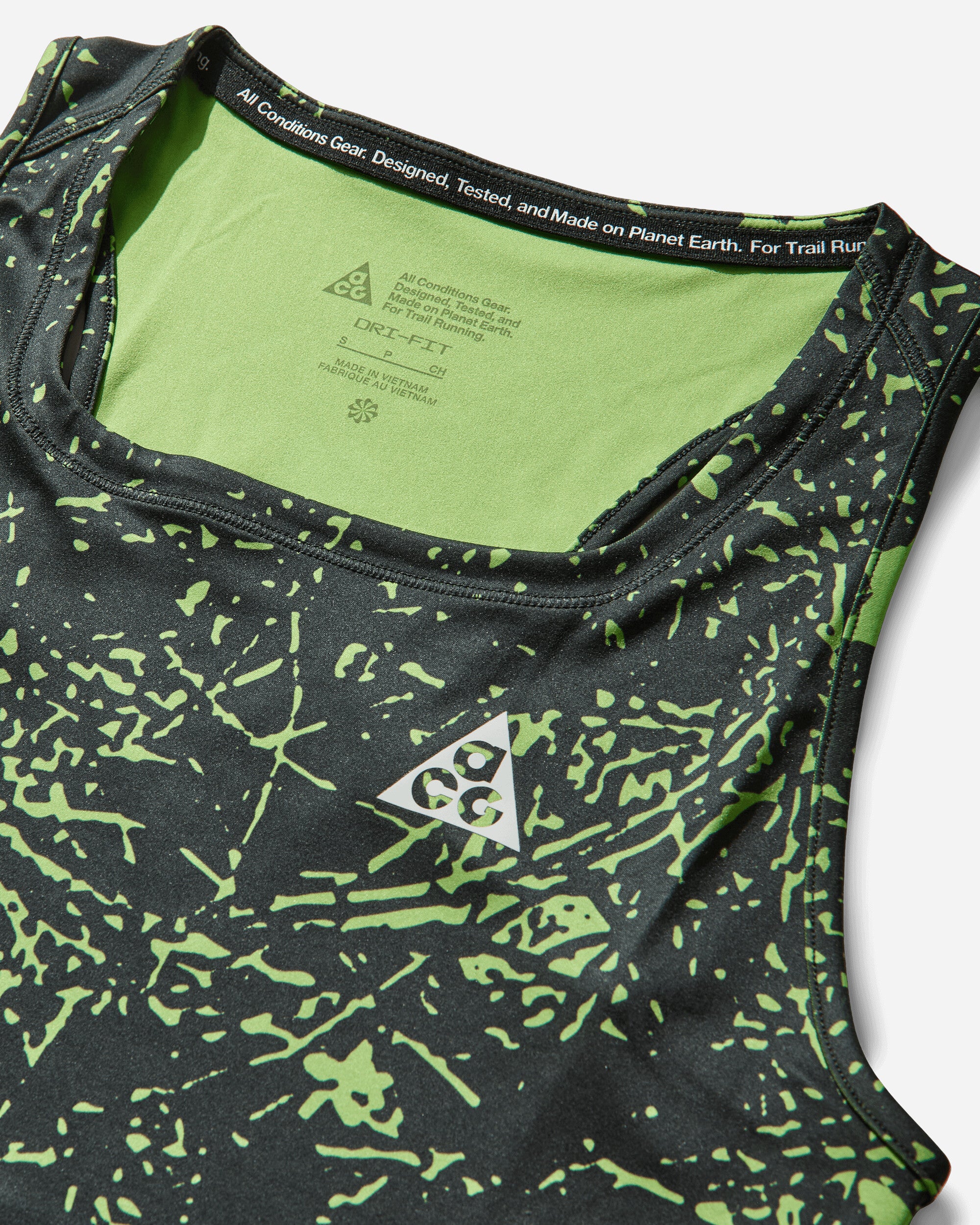 Women's ACG Dri-FIT Trail Running Tank Top Mean Green / Summit White - Image 4