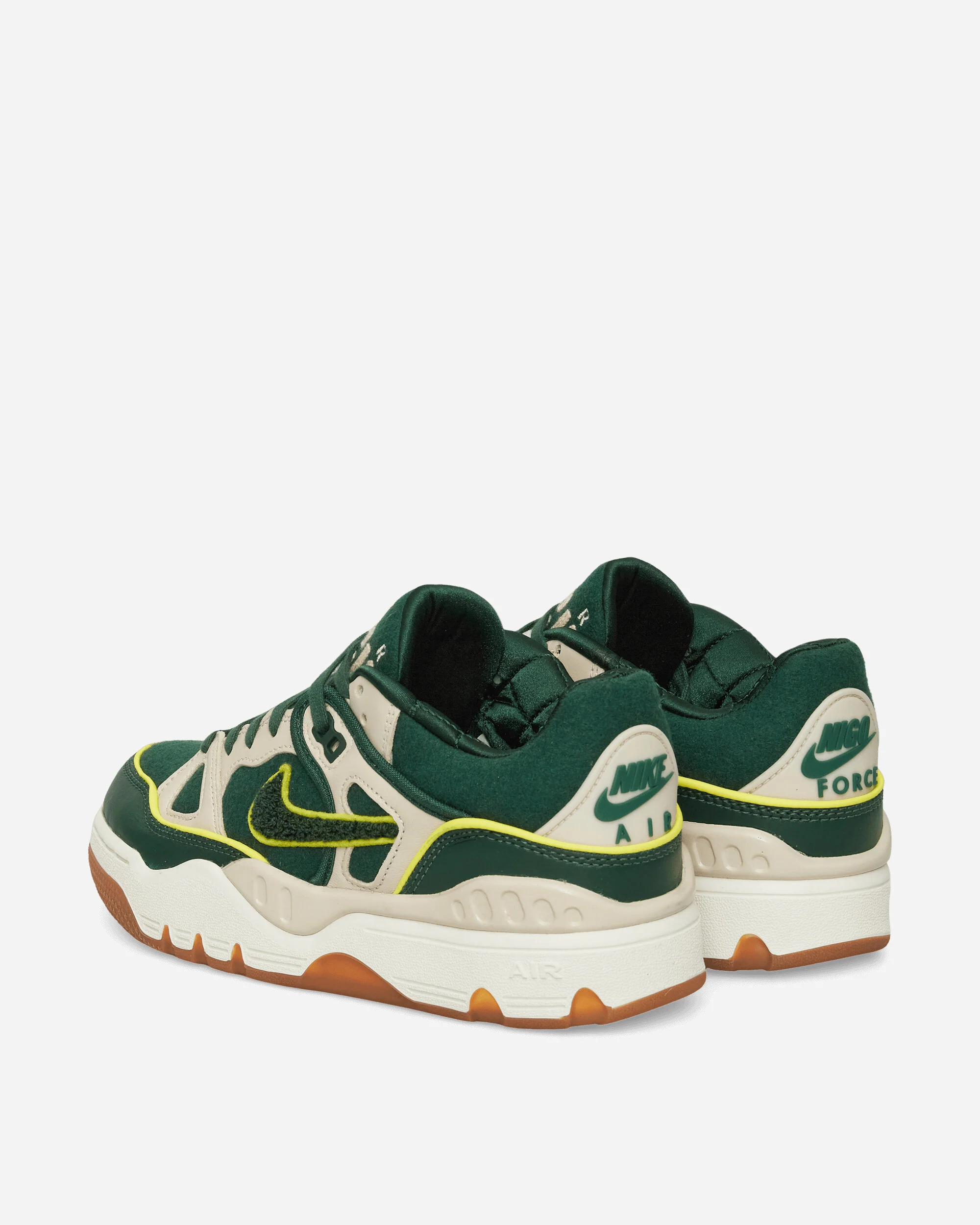 NIGO Air Force 3 Low Sneakers Forest Green / Oatmeal - Image 4