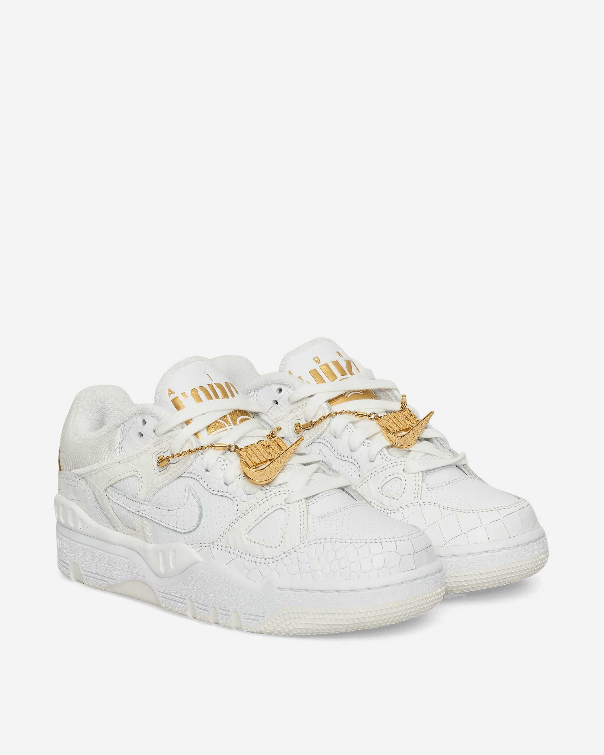NIGO Air Force 3 Low Sneakers White / Metallic Gold - Image 2