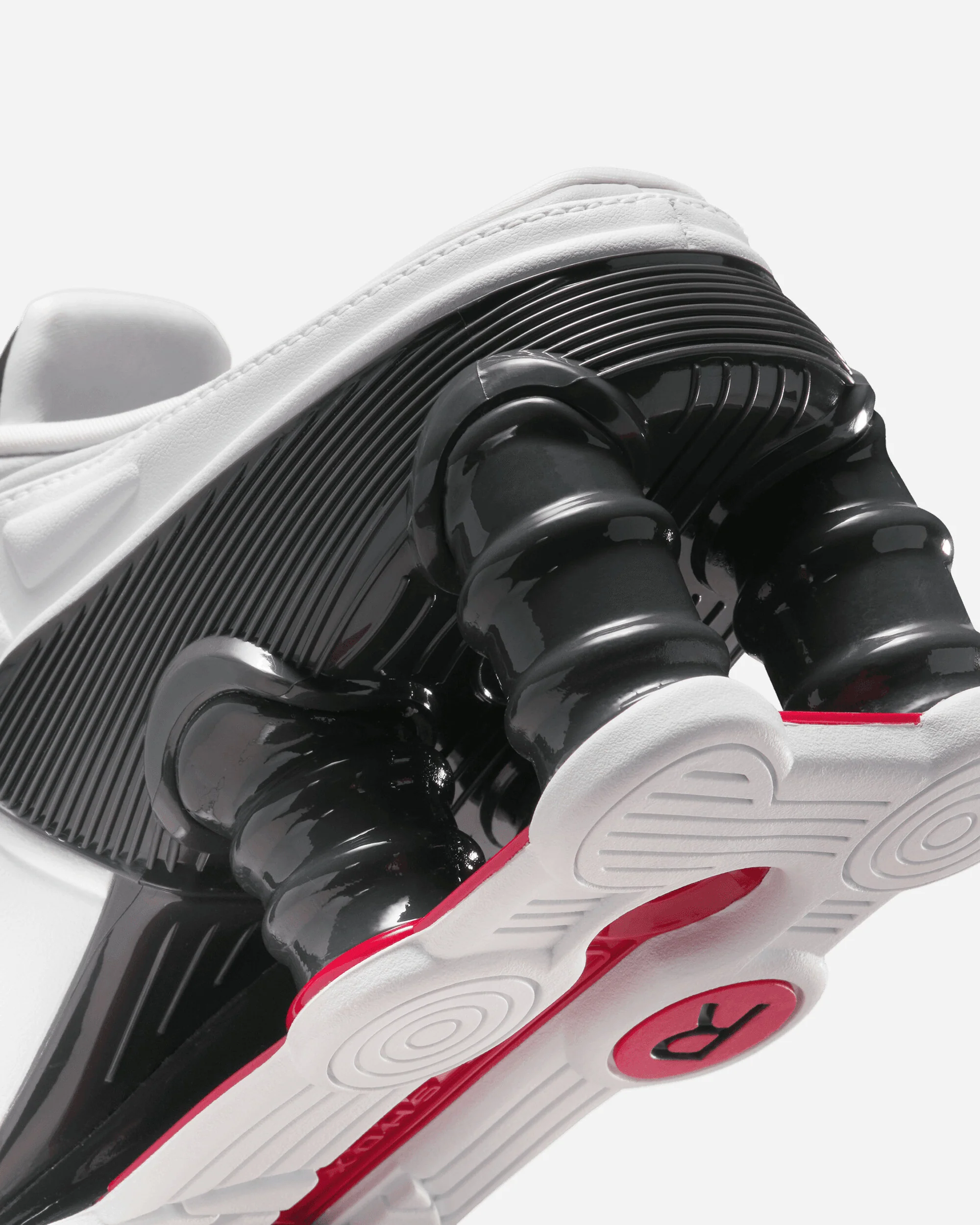 Women's Martine Rose Shox MR4 Sneakers White / Varsity Red - Image 6