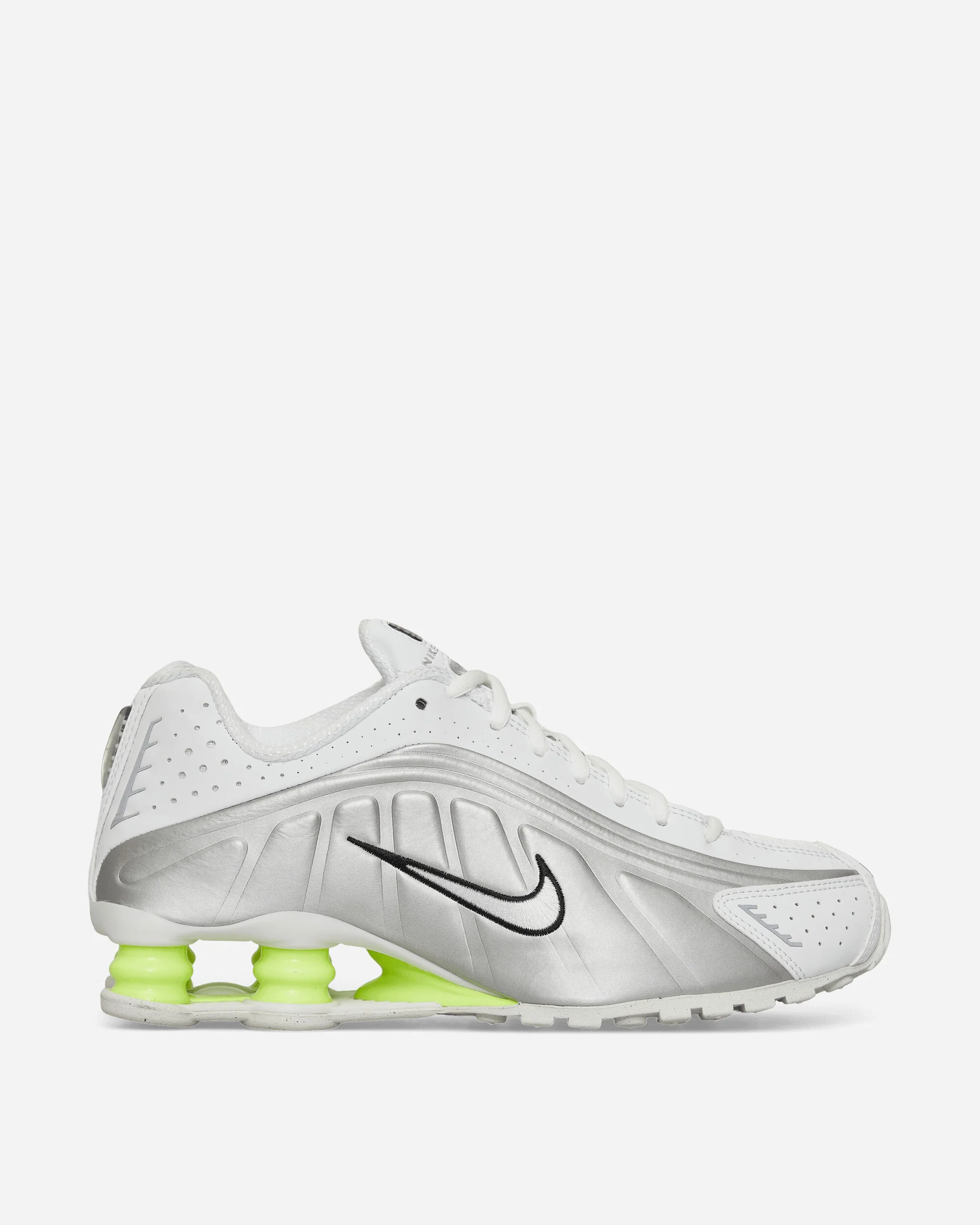 Women's Shox R4 Sneakers White / Metallic Silver / Volt - Image 2