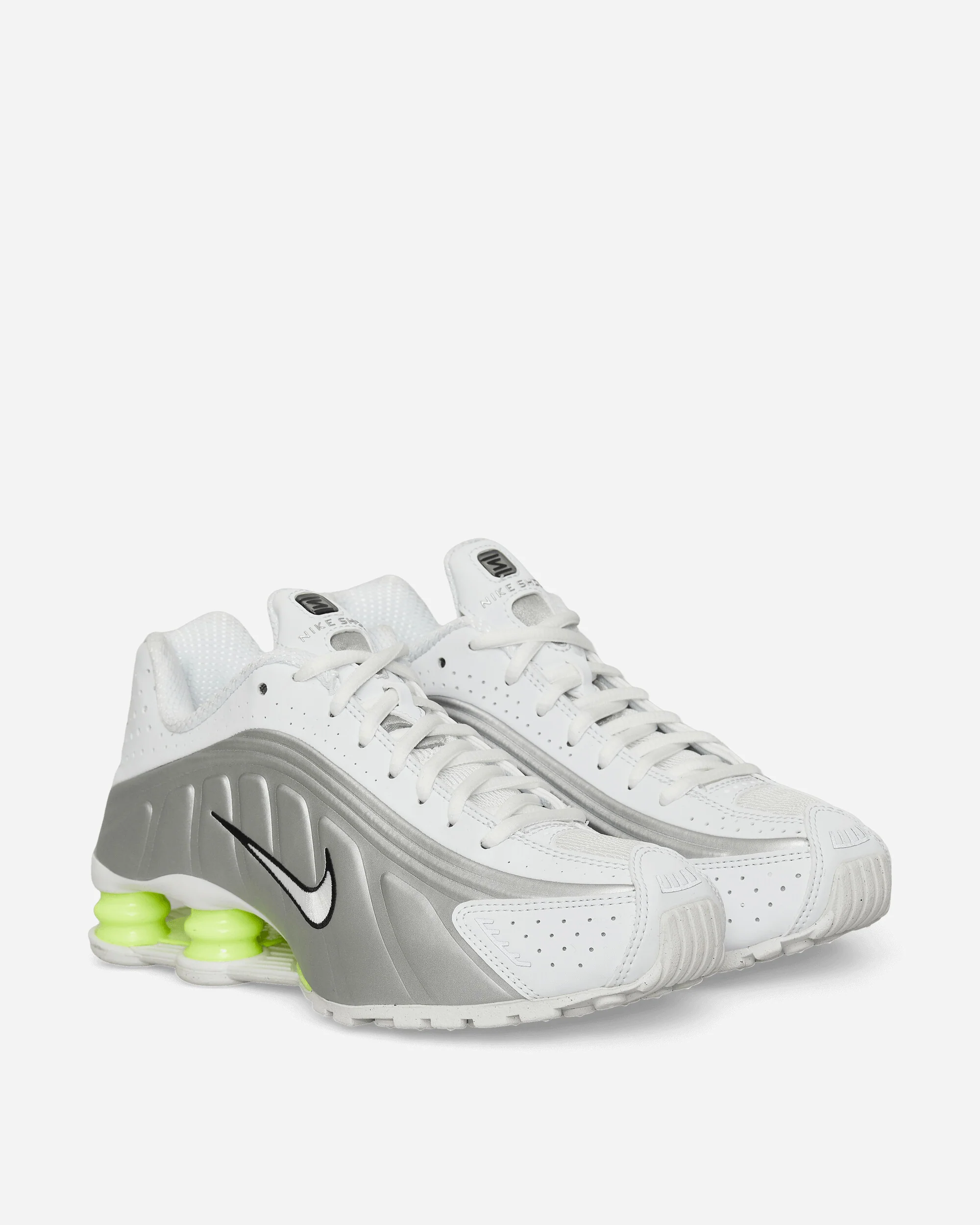 Women's Shox R4 Sneakers White / Metallic Silver / Volt - Image 3