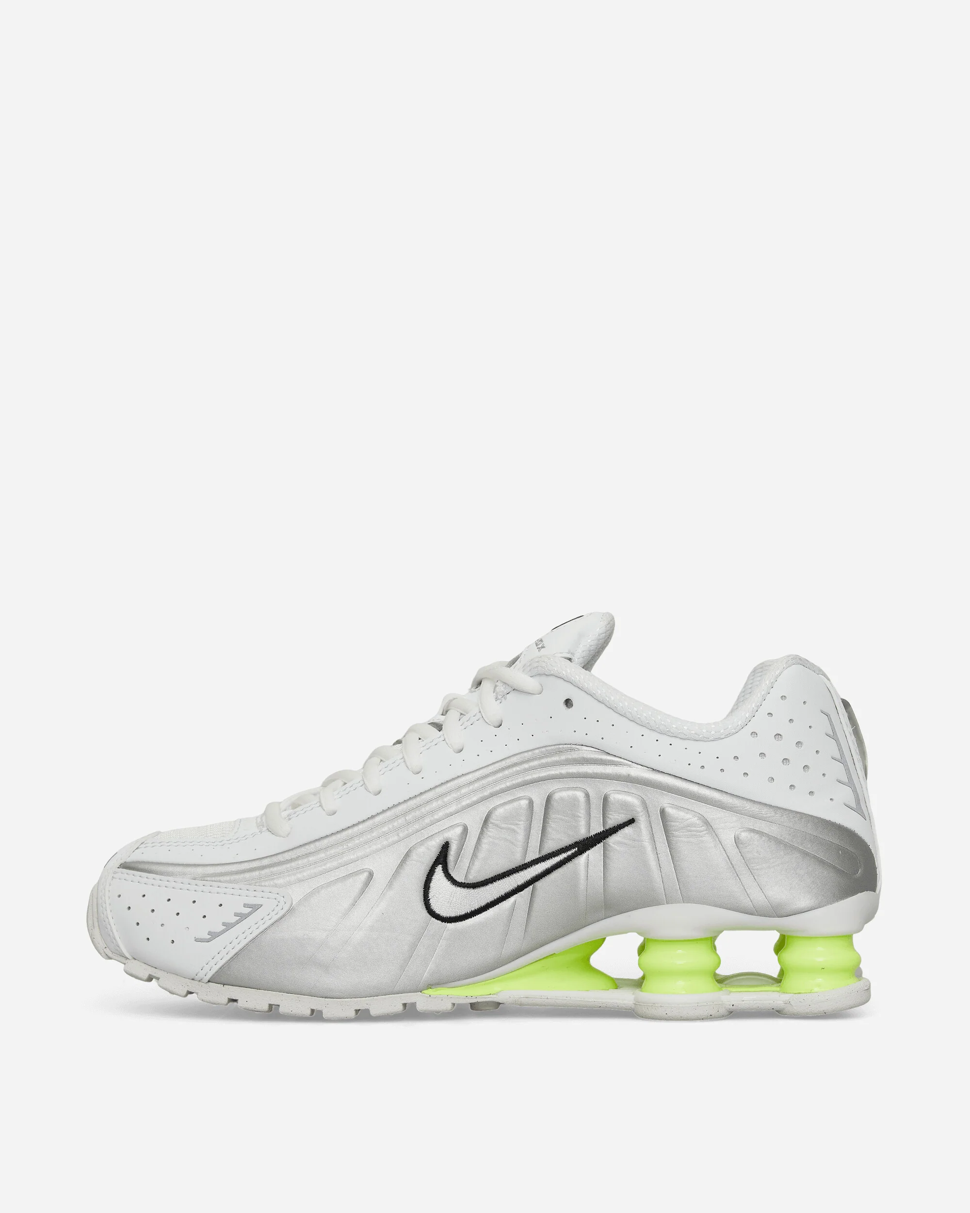 Women's Shox R4 Sneakers White / Metallic Silver / Volt - Image 4