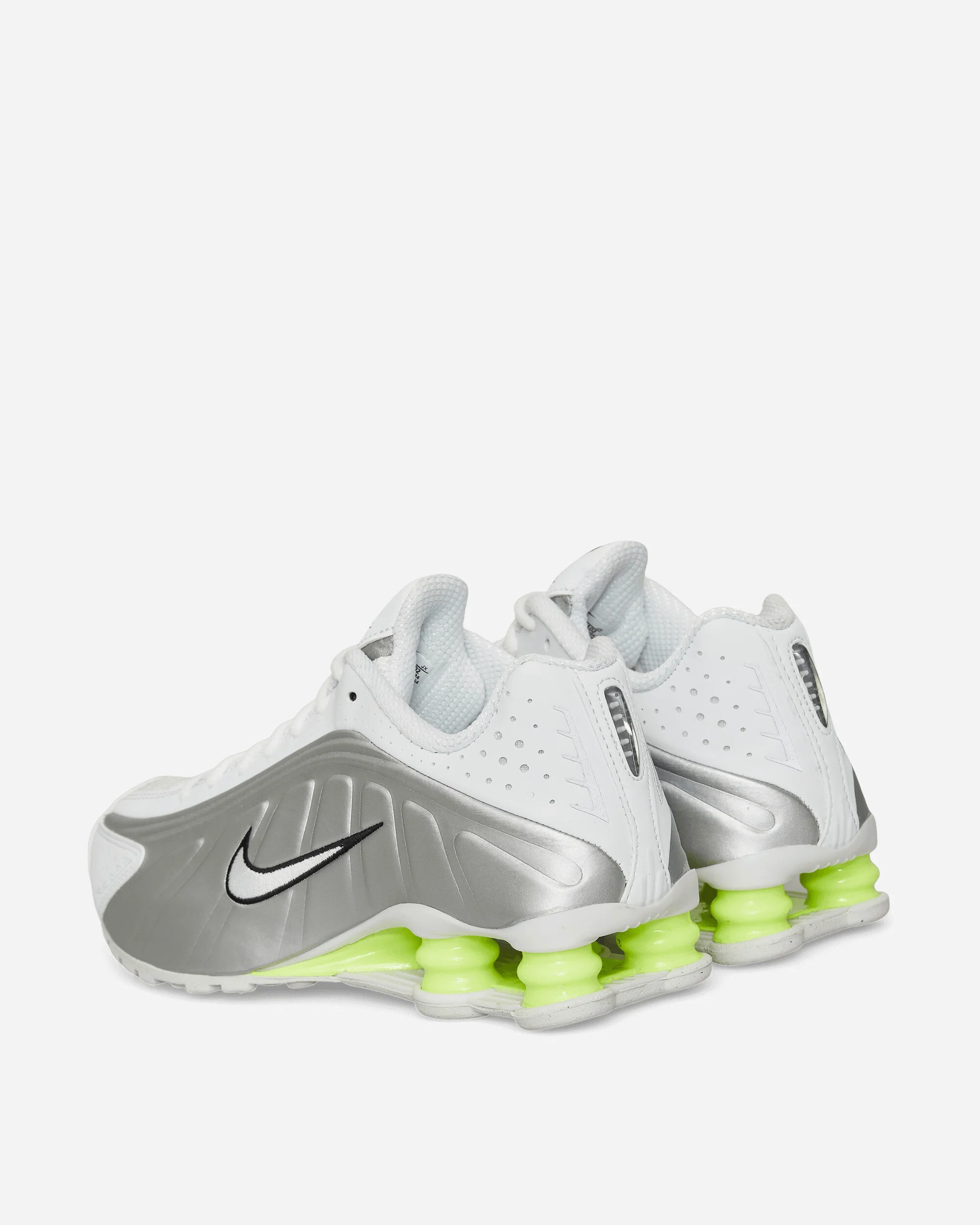 Women's Shox R4 Sneakers White / Metallic Silver / Volt - Image 5