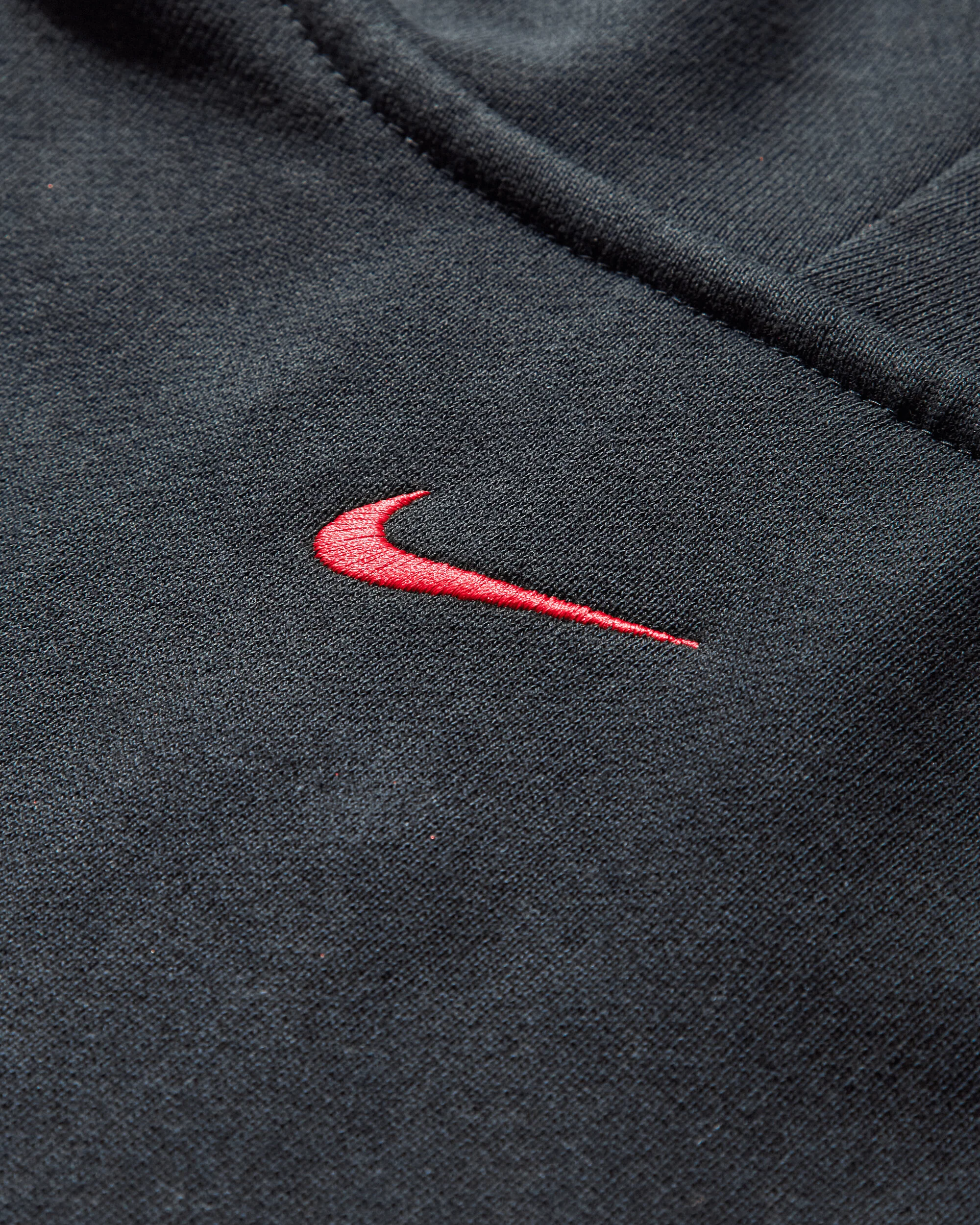 Men's Awake NY Full-Zip Fleece Hoodie Black / University Red - Image 3