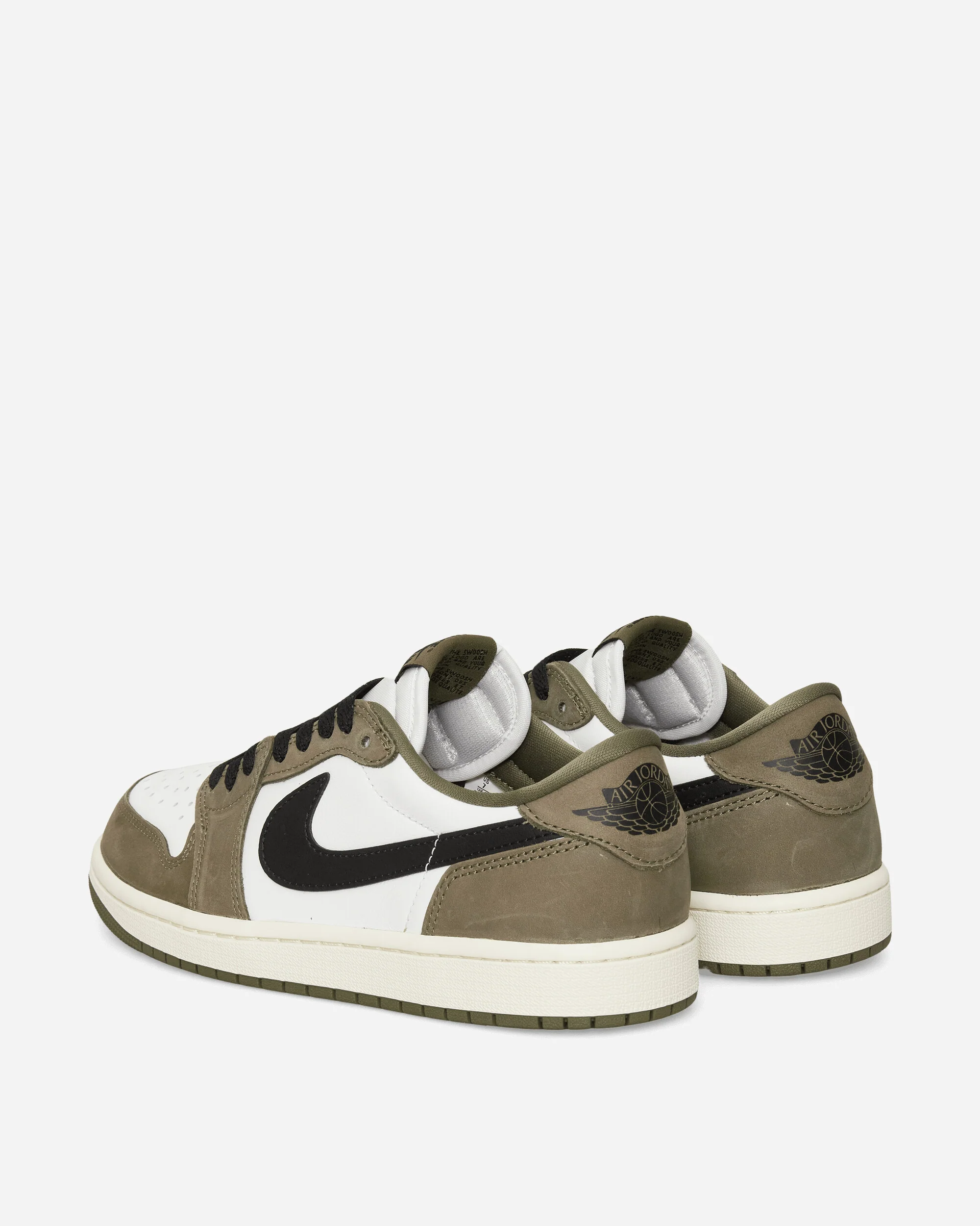 Air Jordan 1 Low OG Sneakers Medium Olive / Summit White - Image 4