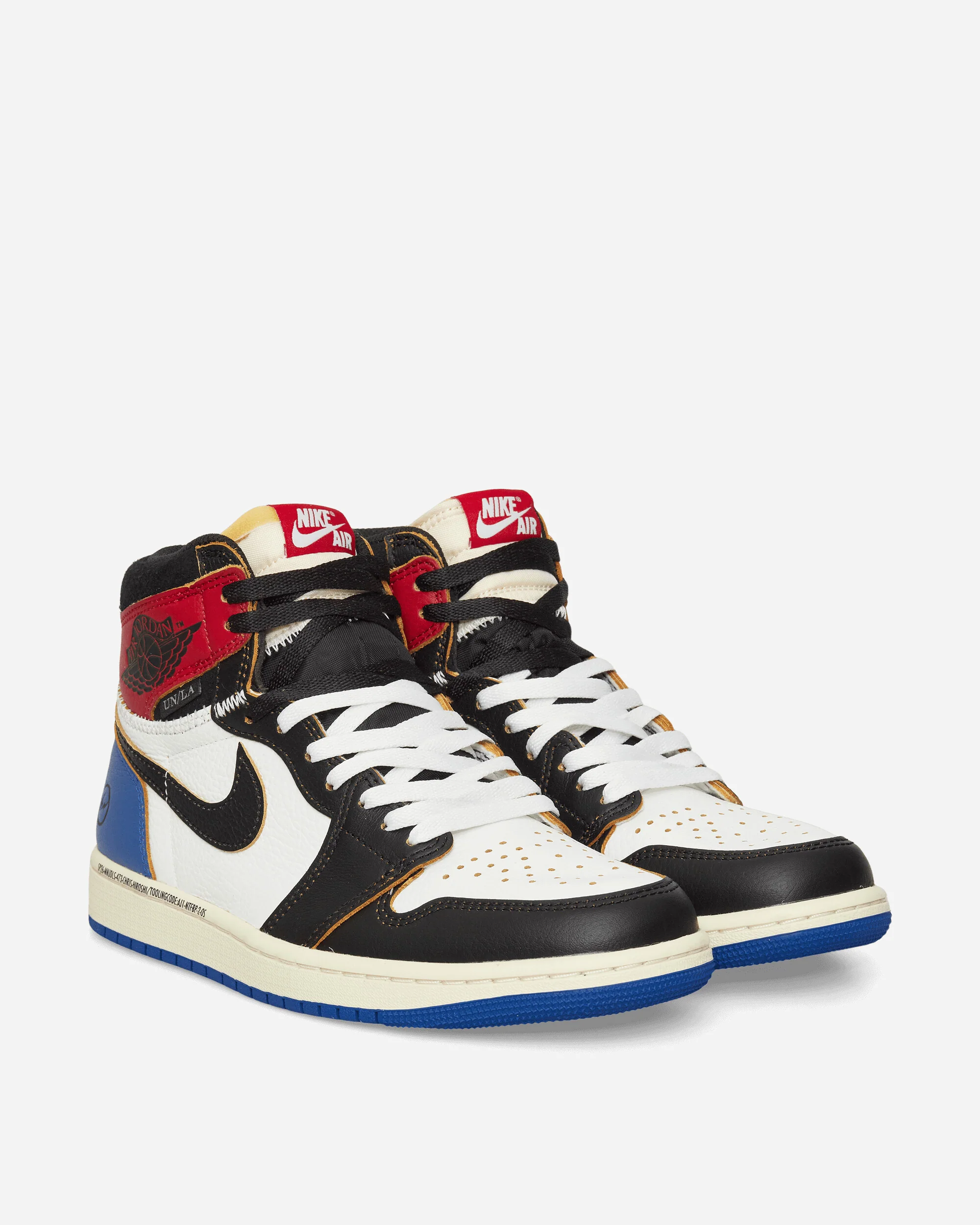 Union x Fragment Air Jordan 1 Sneakers Black / Varsity Red - Image 2