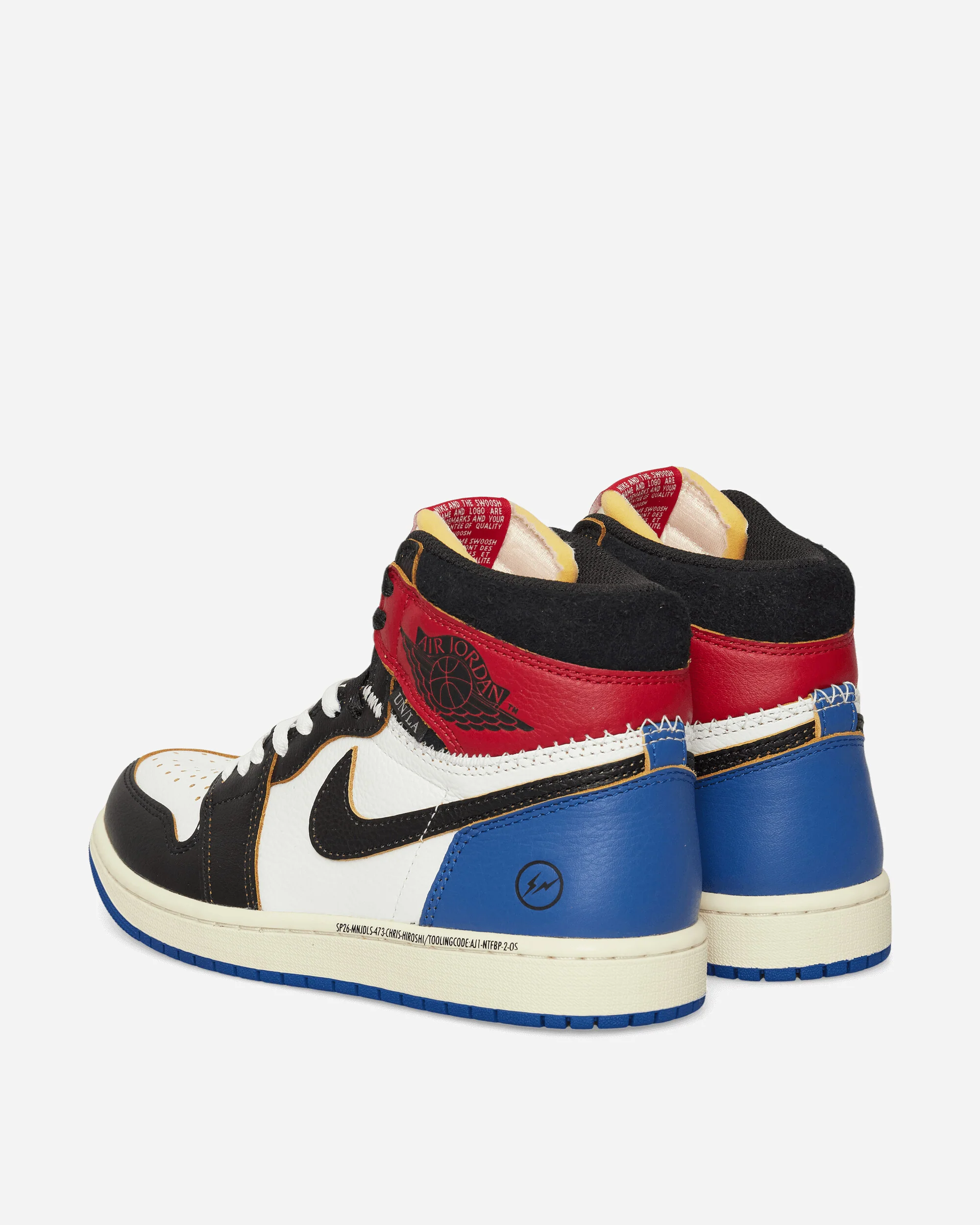 Union x Fragment Air Jordan 1 Sneakers Black / Varsity Red - Image 4