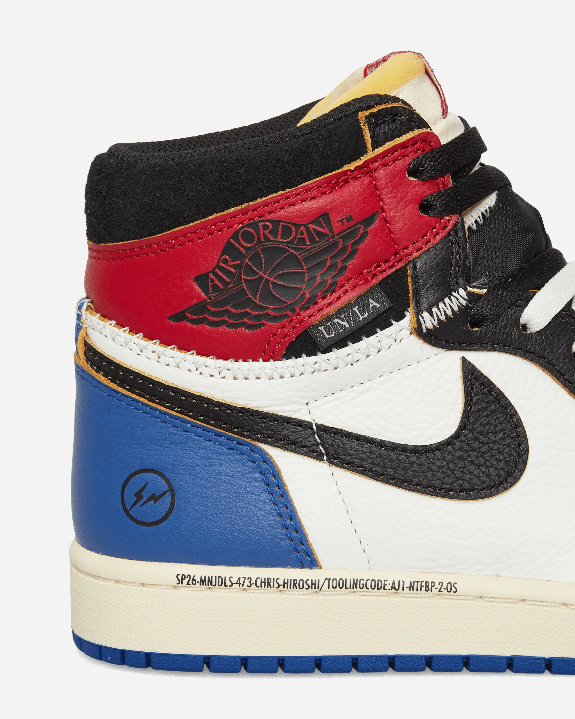 Union x Fragment Air Jordan 1 Sneakers Black / Varsity Red - Image 6