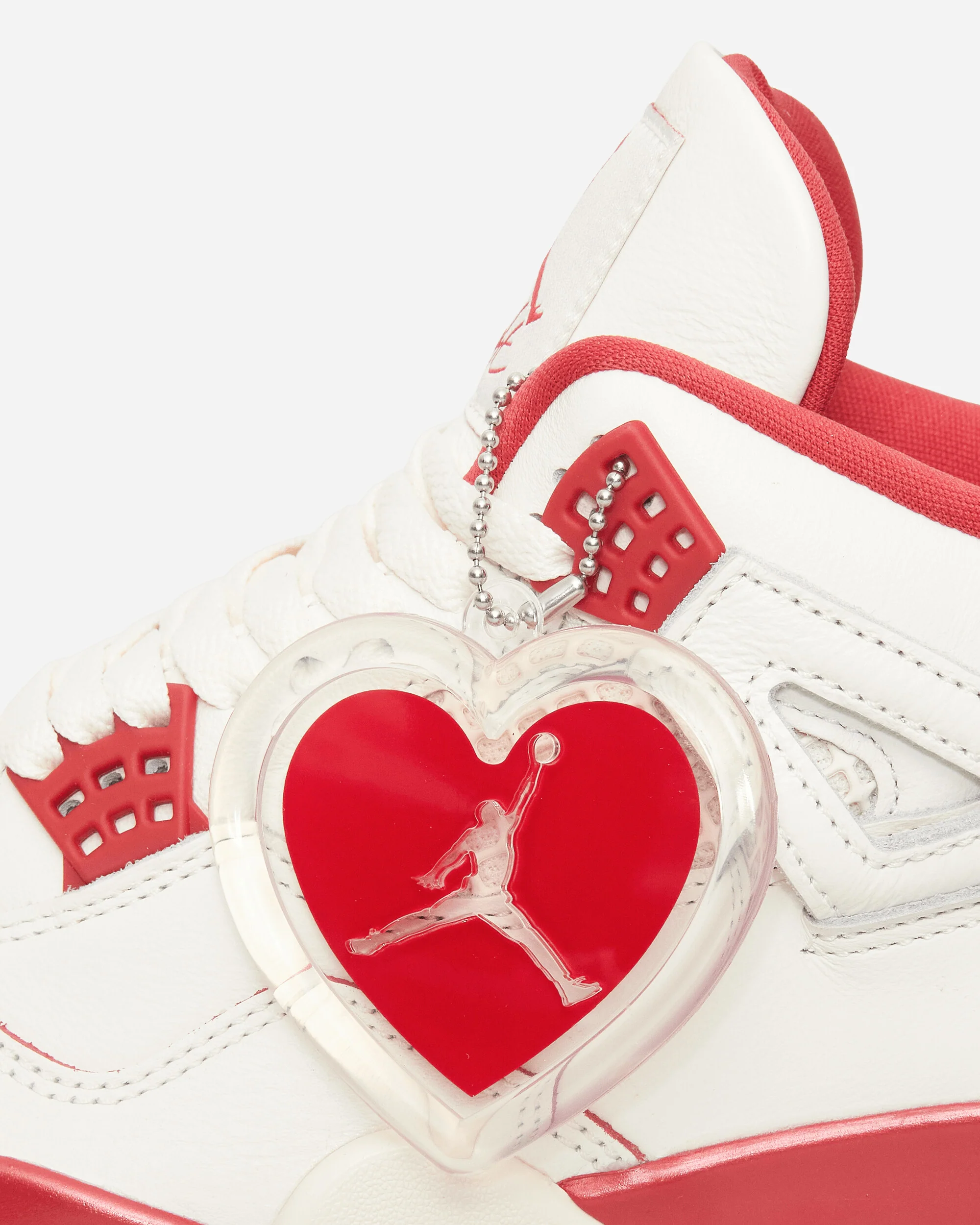 Women's Air Jordan 4 Sneakers Pale Ivory / Tough Red - Image 6